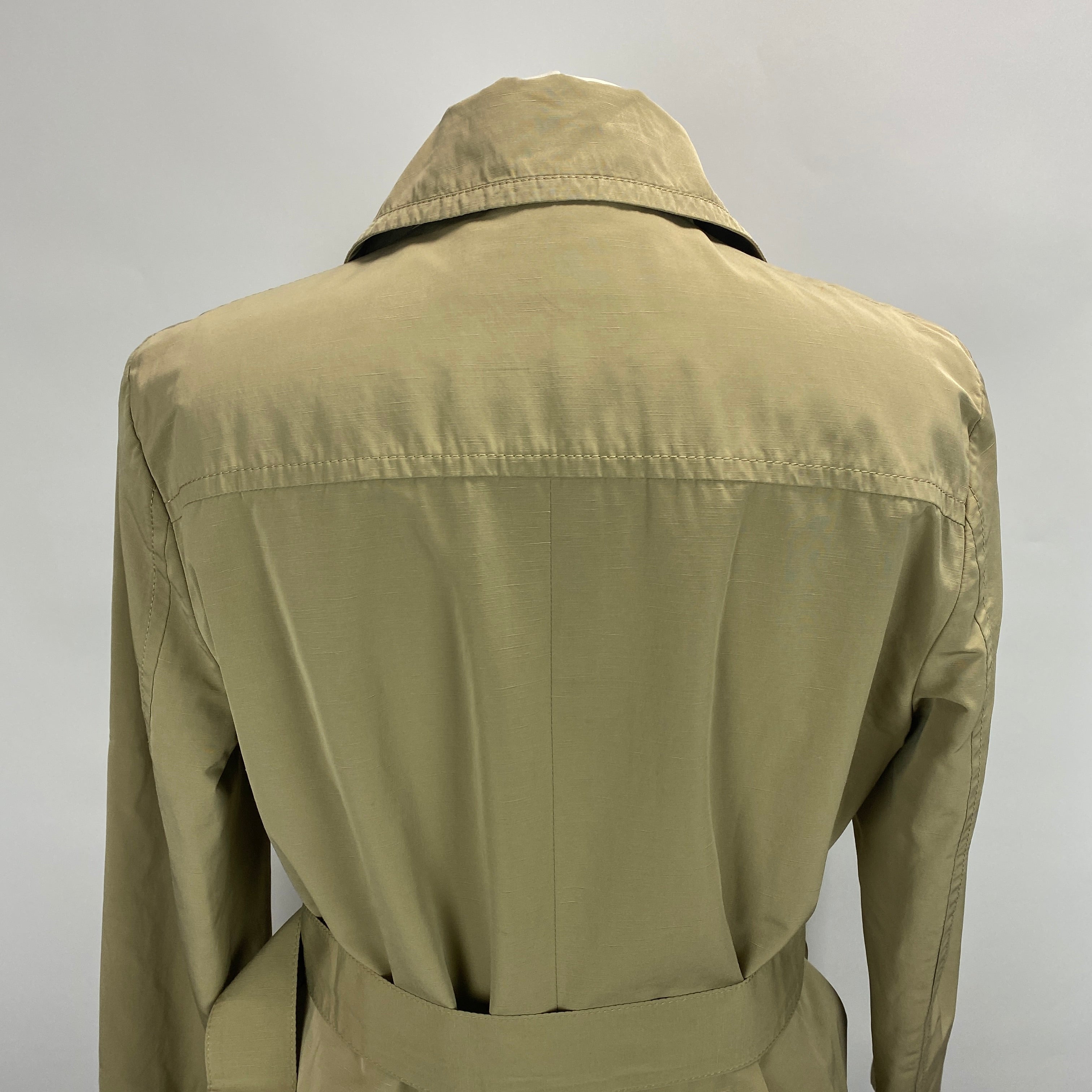 Loro Piana Limestone Storm System Belted Short Trench Coat M