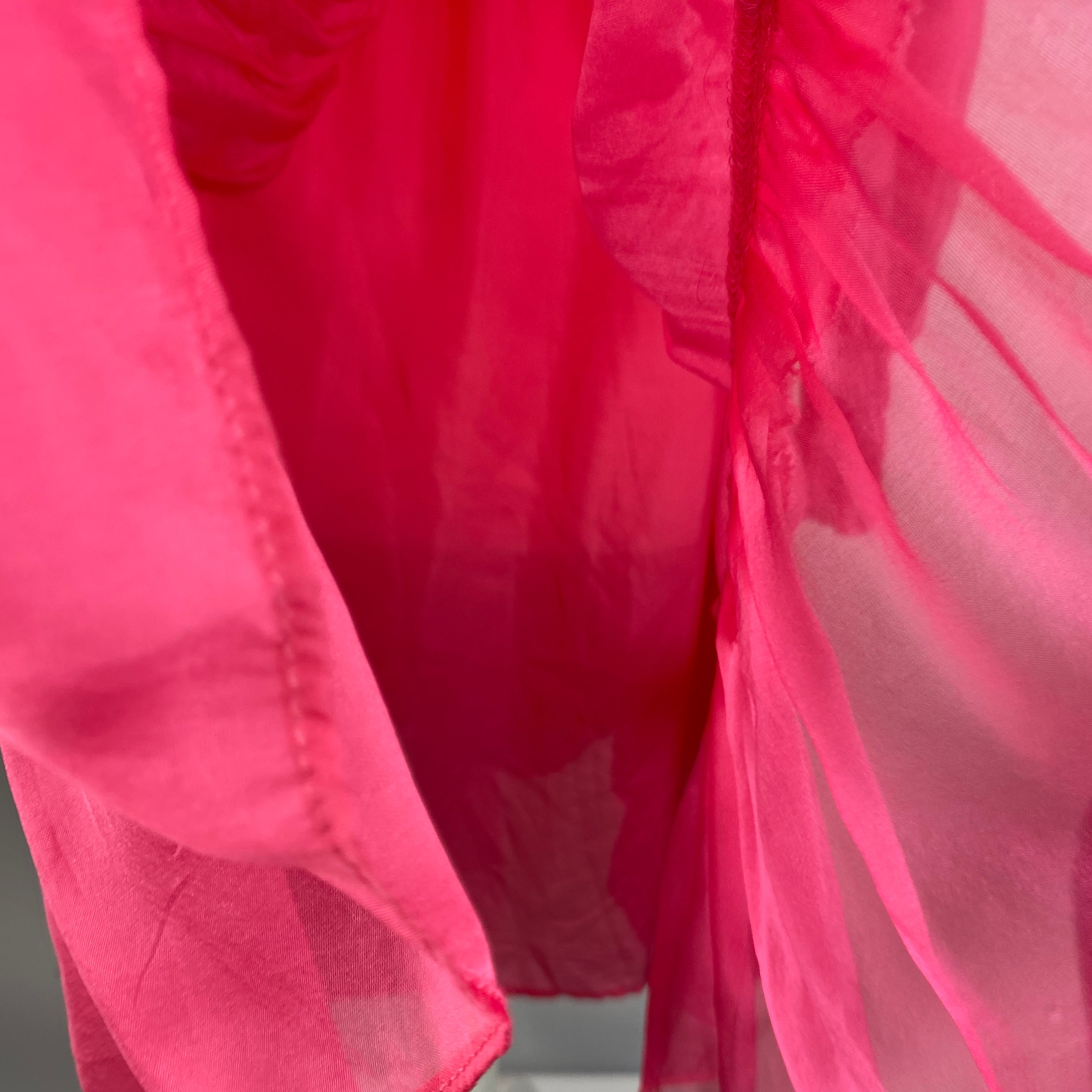 Ulla Johnson Bubblegum Pink Silk Shirred Dress M
