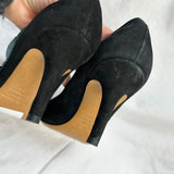 Isabel Marant Black Suede Frill Detail Heels 38