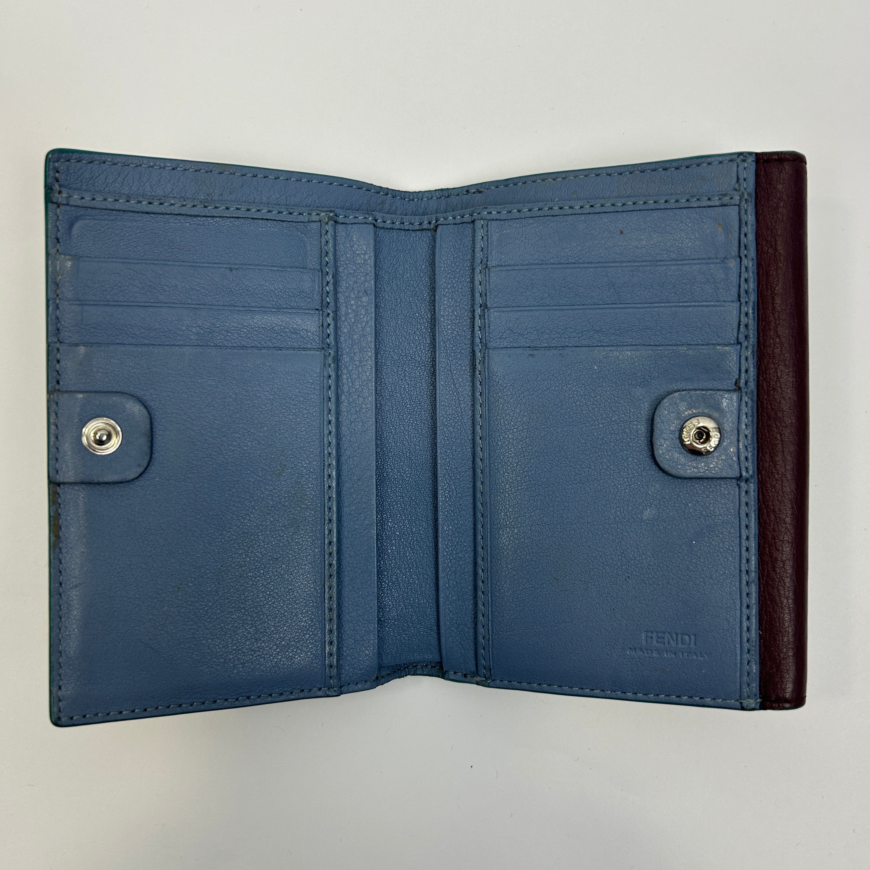 Fendi Burgundy Peekaboo Compact Wallet