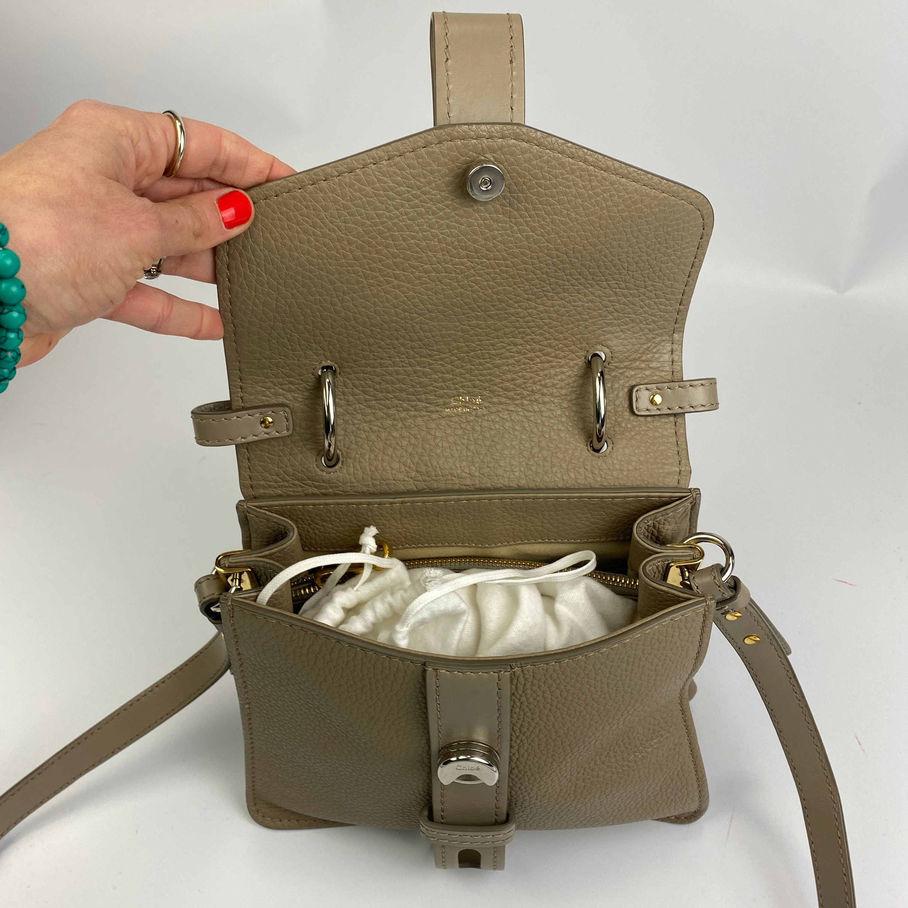 Chloe £1690 Motty Grey Small Aby Day Bag