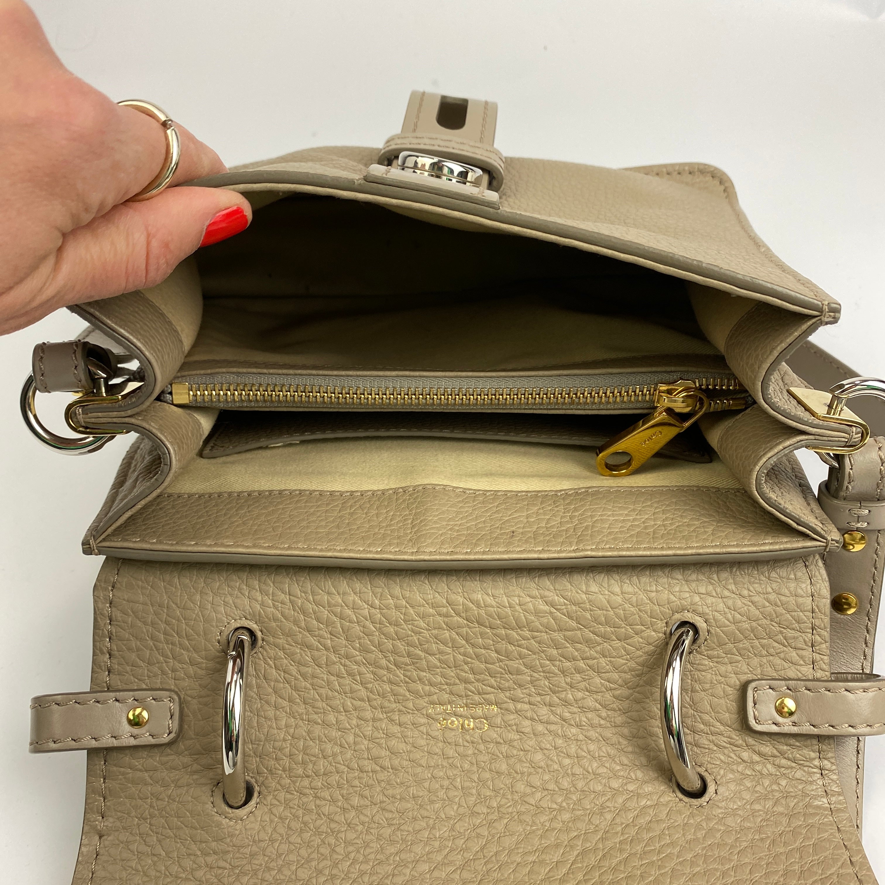 Chloe £1690 Motty Grey Small Aby Day Bag
