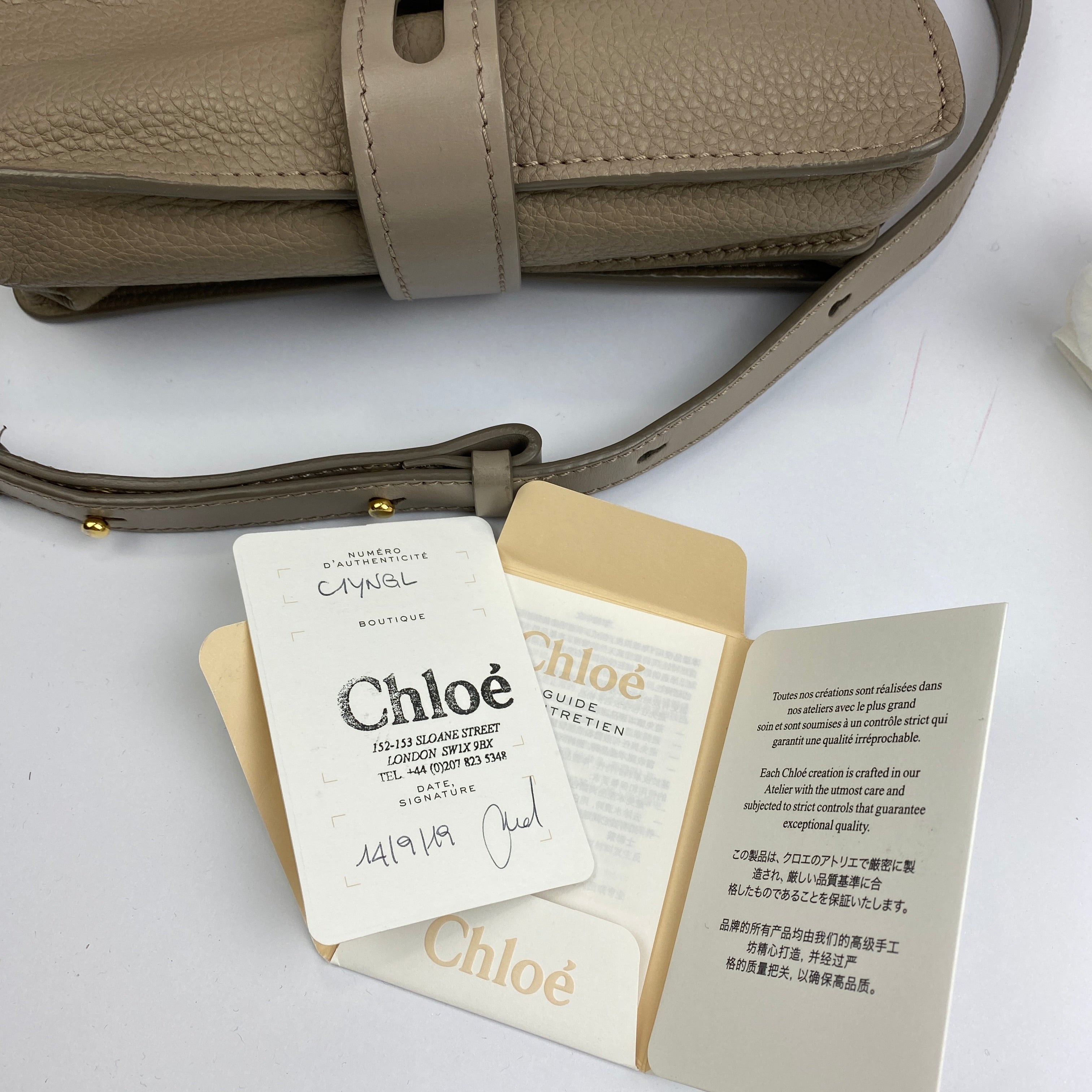 Chloe £1690 Motty Grey Small Aby Day Bag