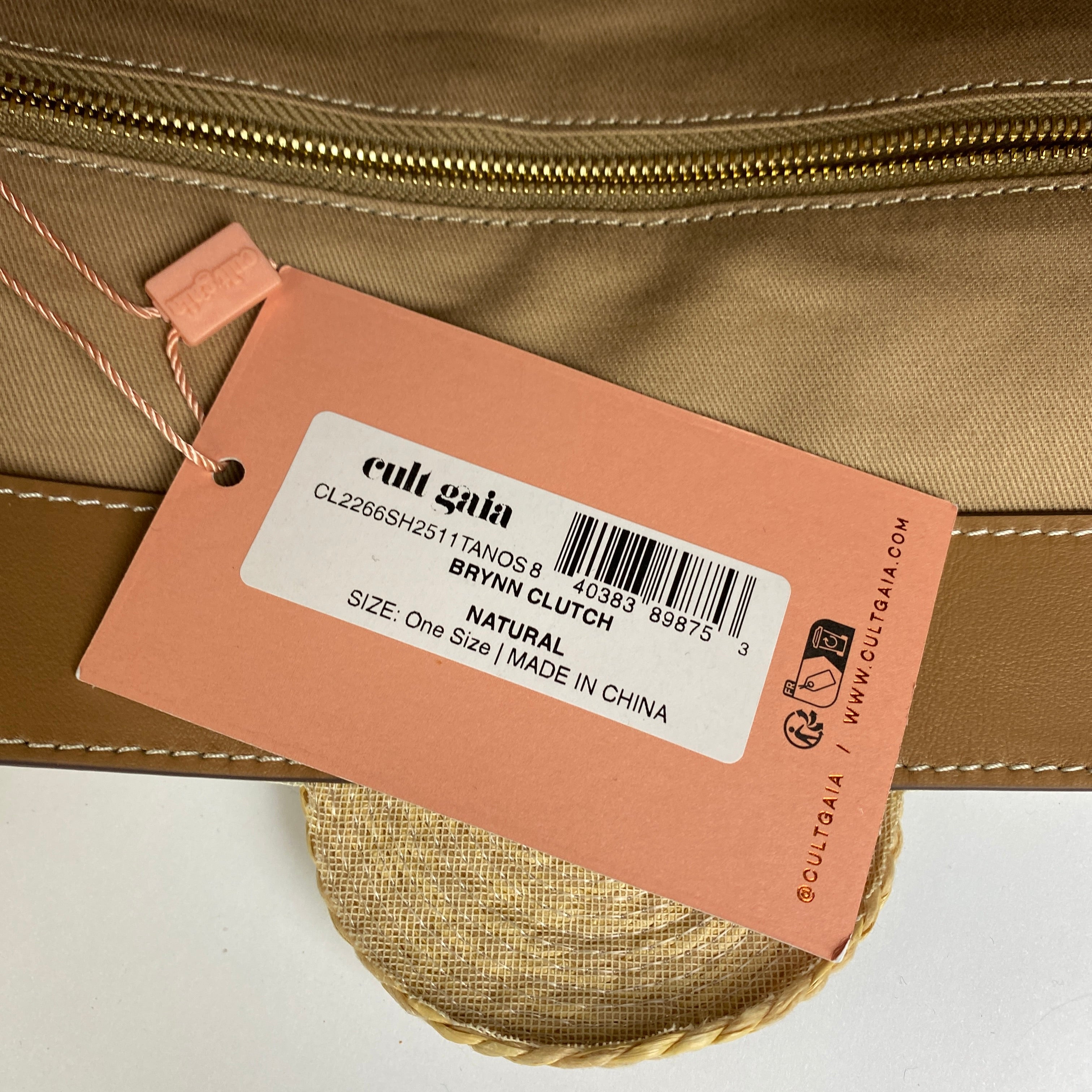Cult Gaia £330 Natural Brynn Clutch Bag