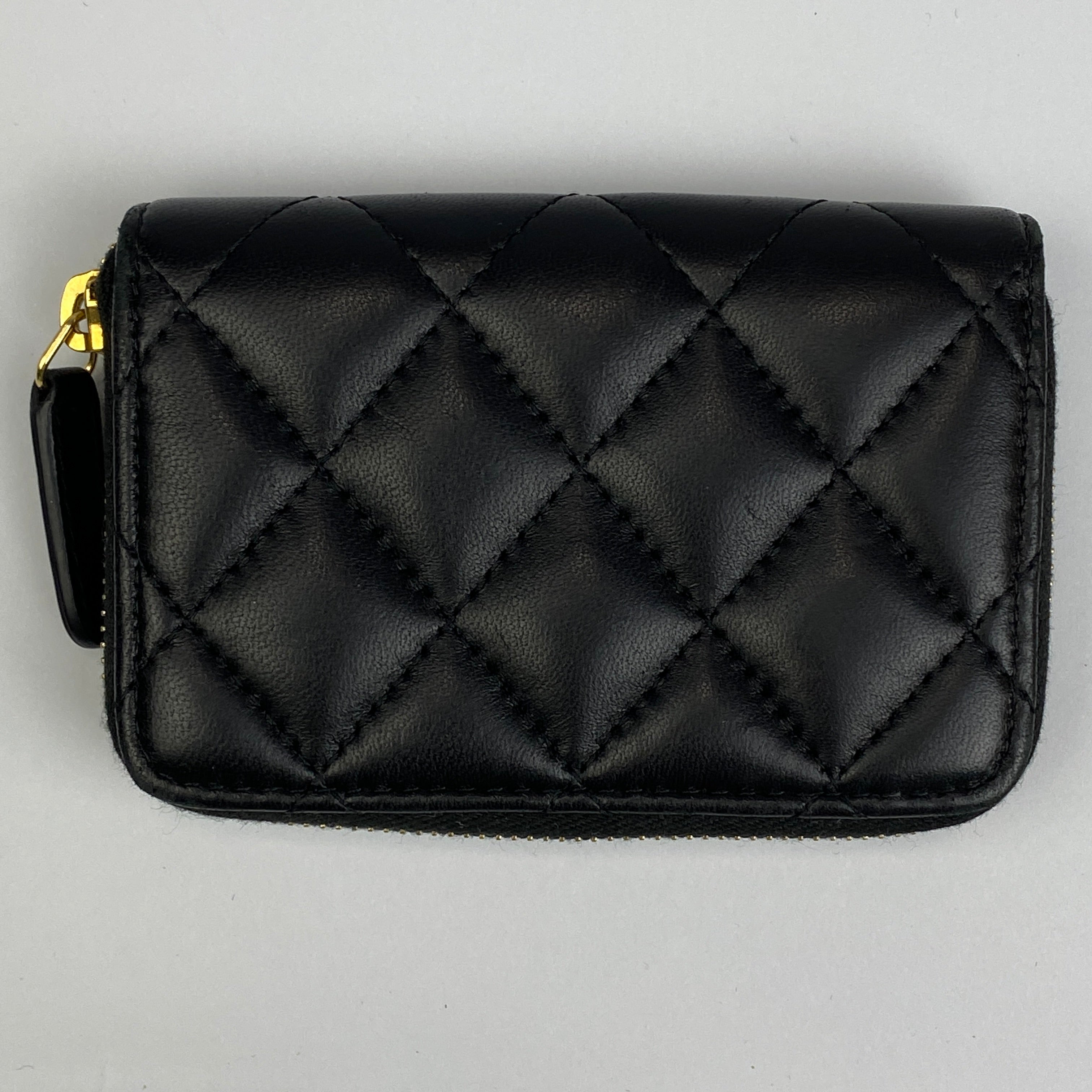 Chanel Black Lambskin Classique Timeless Coin Purse