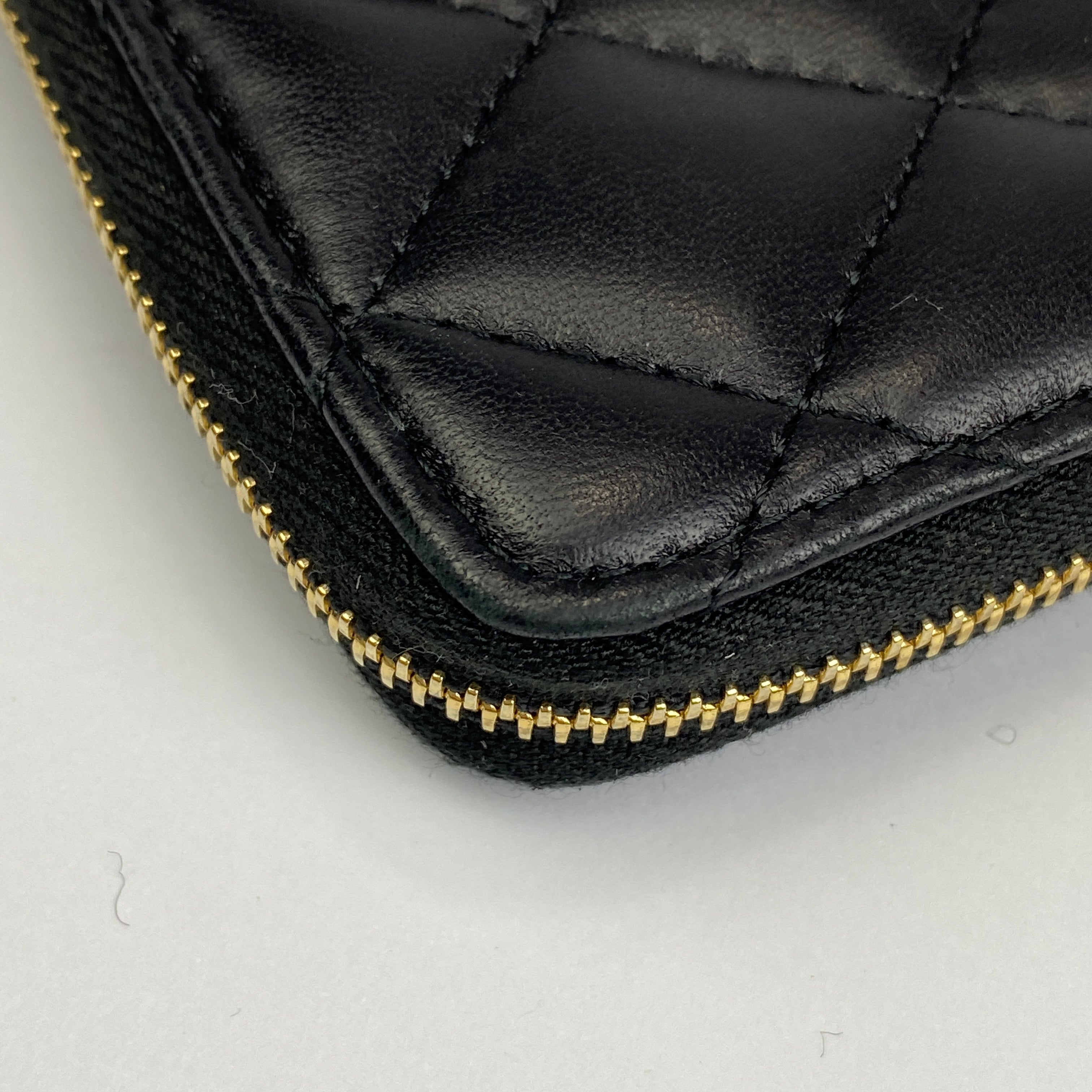 Chanel Black Lambskin Classique Timeless Coin Purse