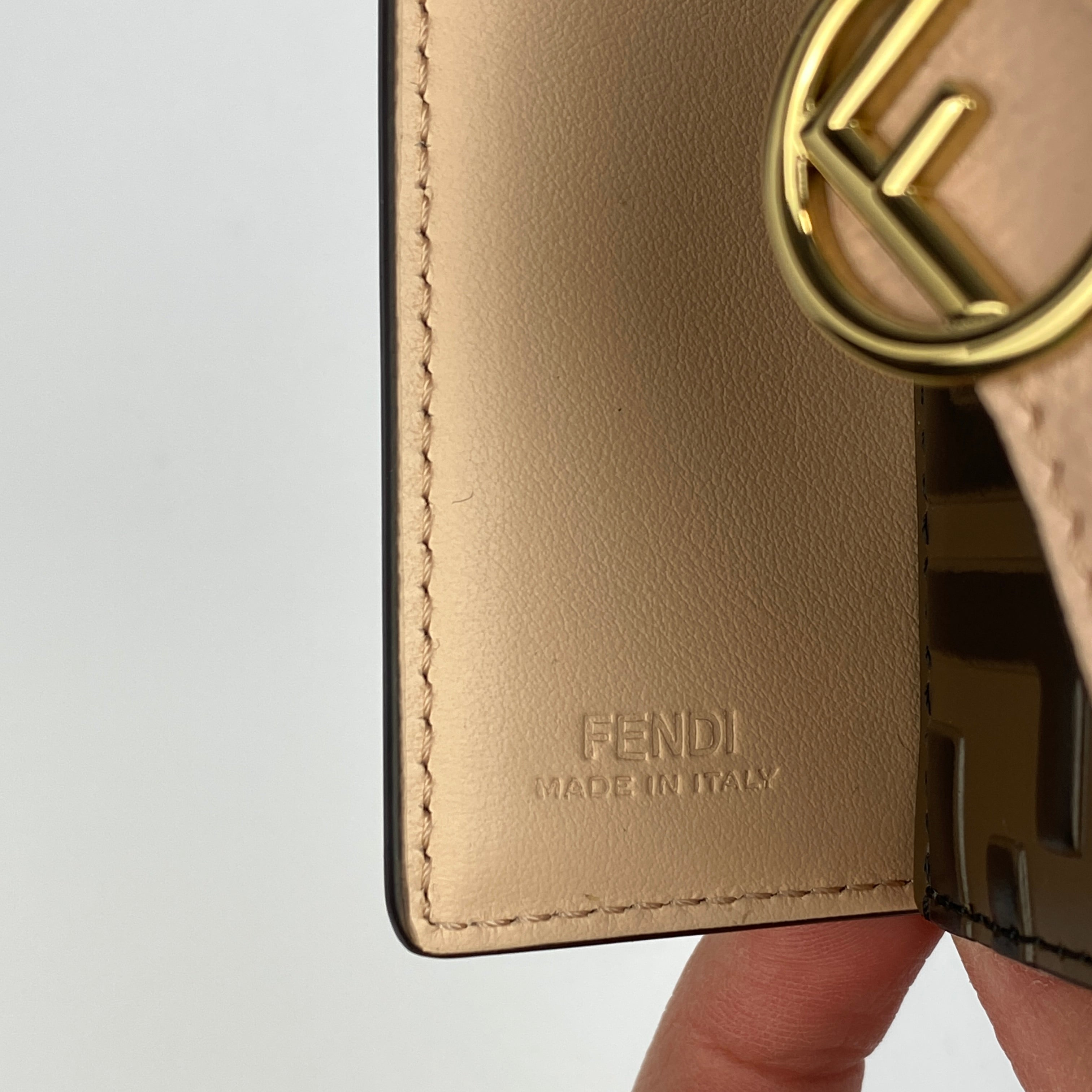 Fendi New £480 Nude & Tan F is Fendi Trifold Wallet