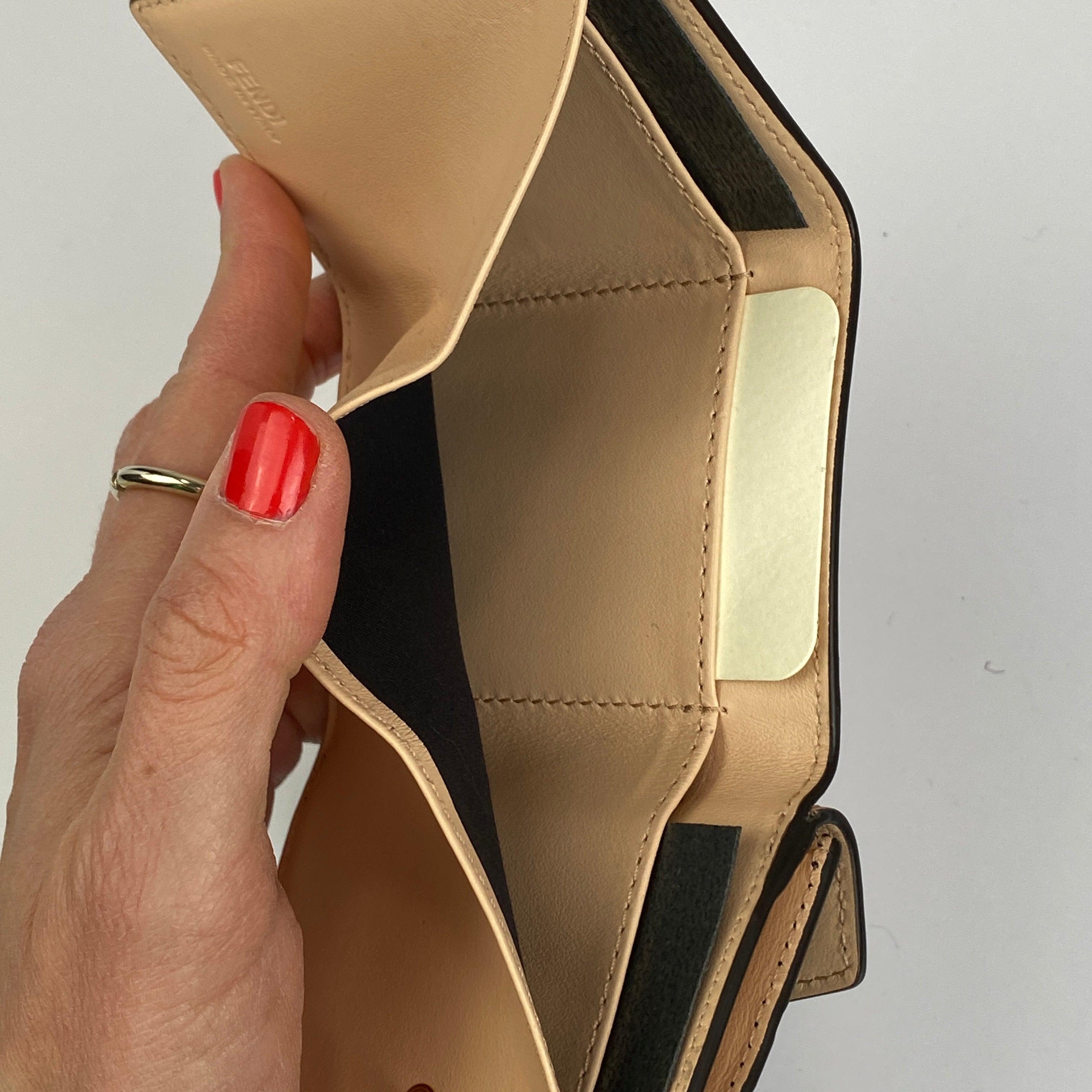 Fendi New £480 Nude & Tan F is Fendi Trifold Wallet