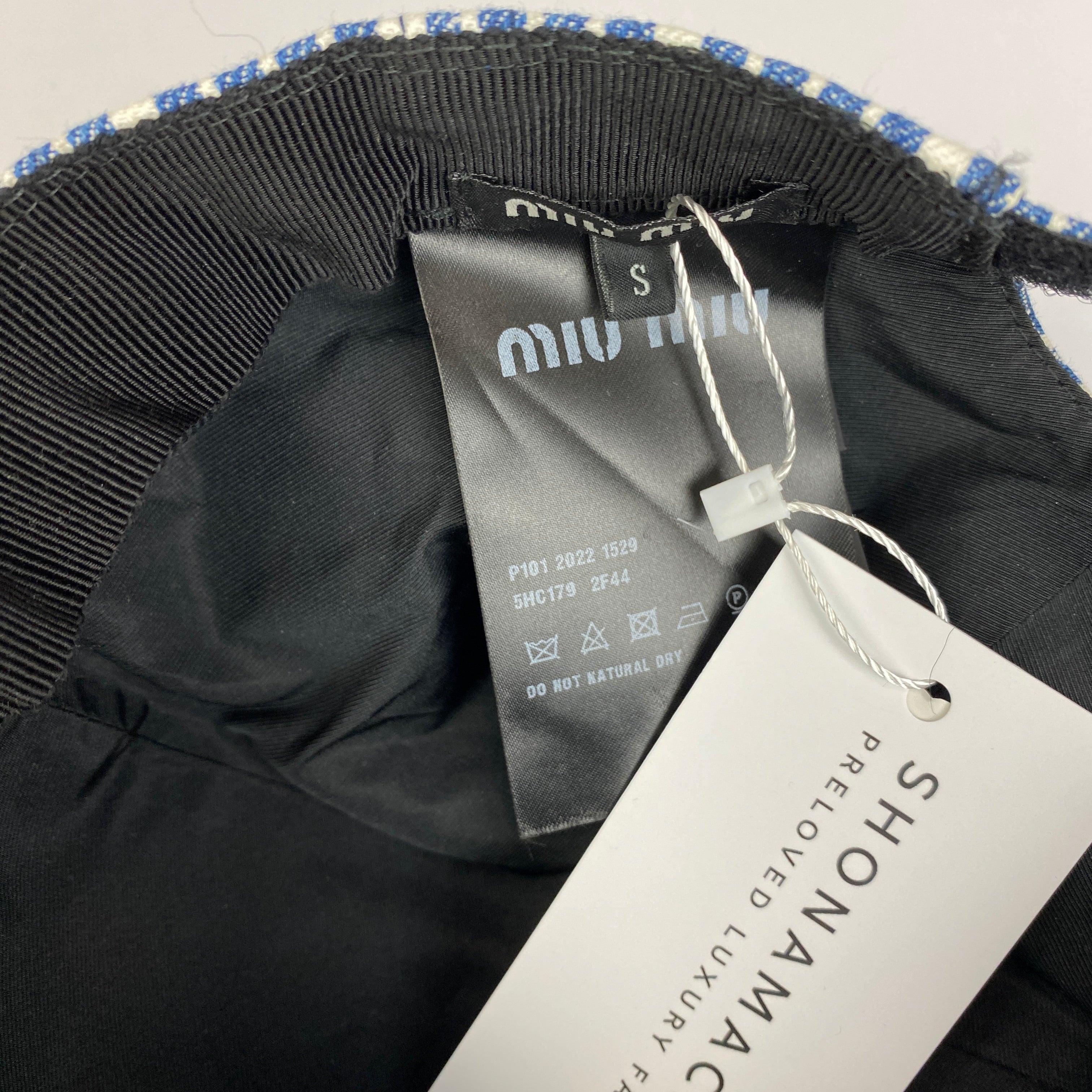 Miu Miu Blue & White Stripe Denim Baseball Cap S
