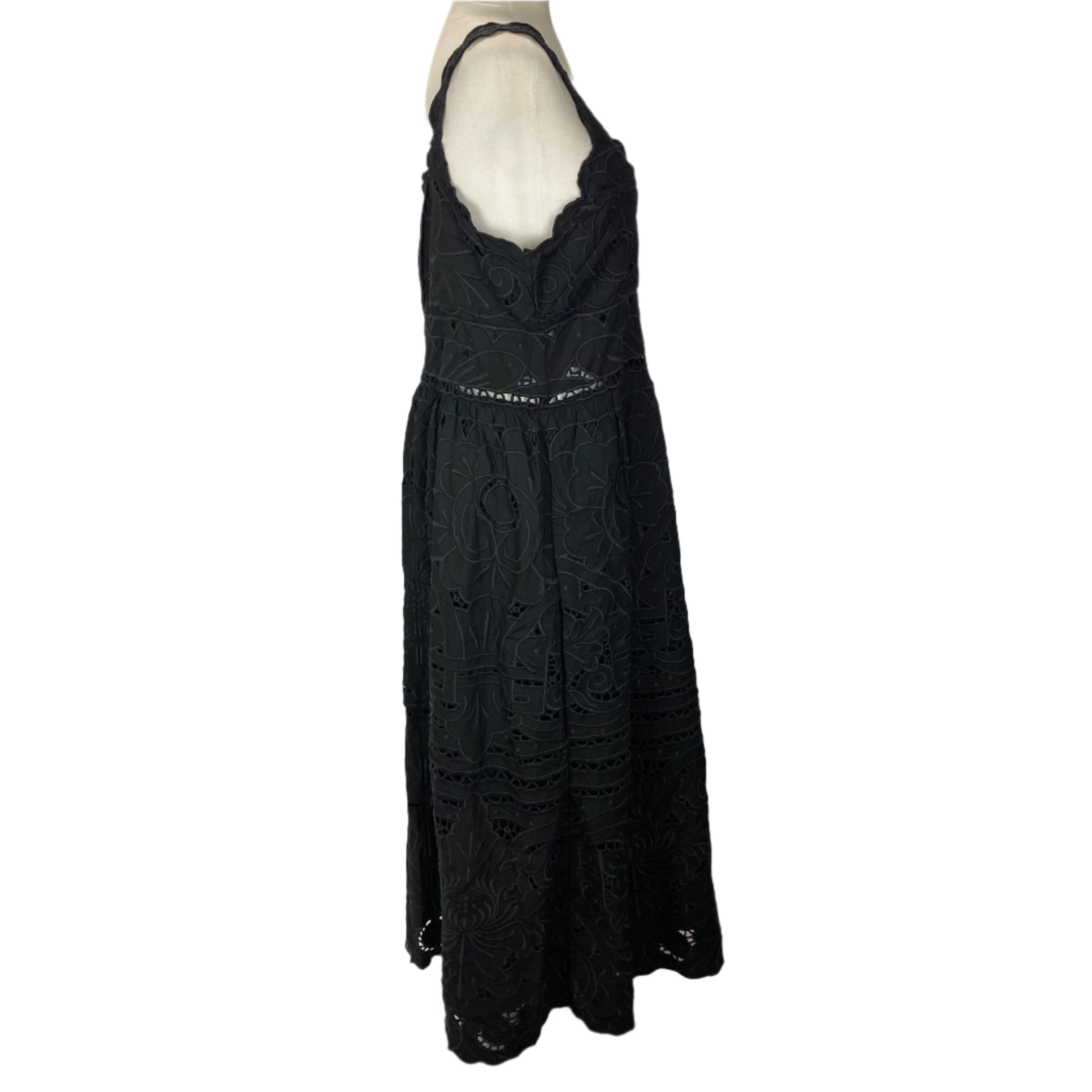 Sea New York New £460 Black Blaire Eyelet Sleeveless Dress XL