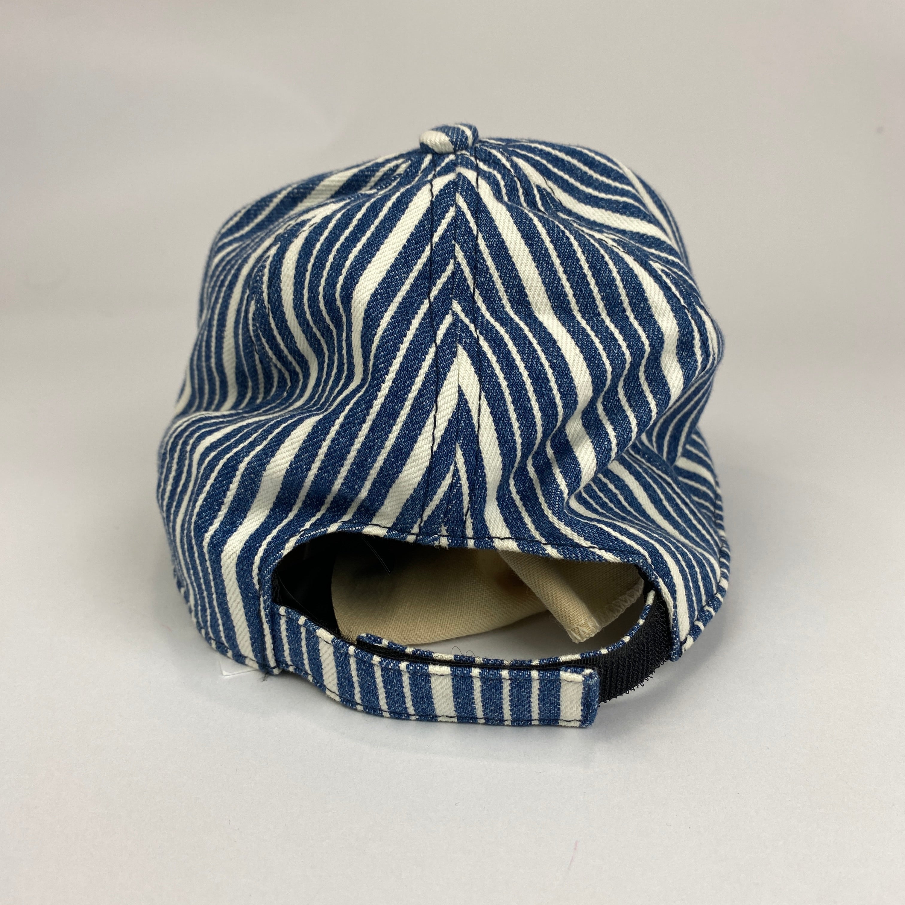 Miu Miu Blue & White Stripe Denim Baseball Cap S