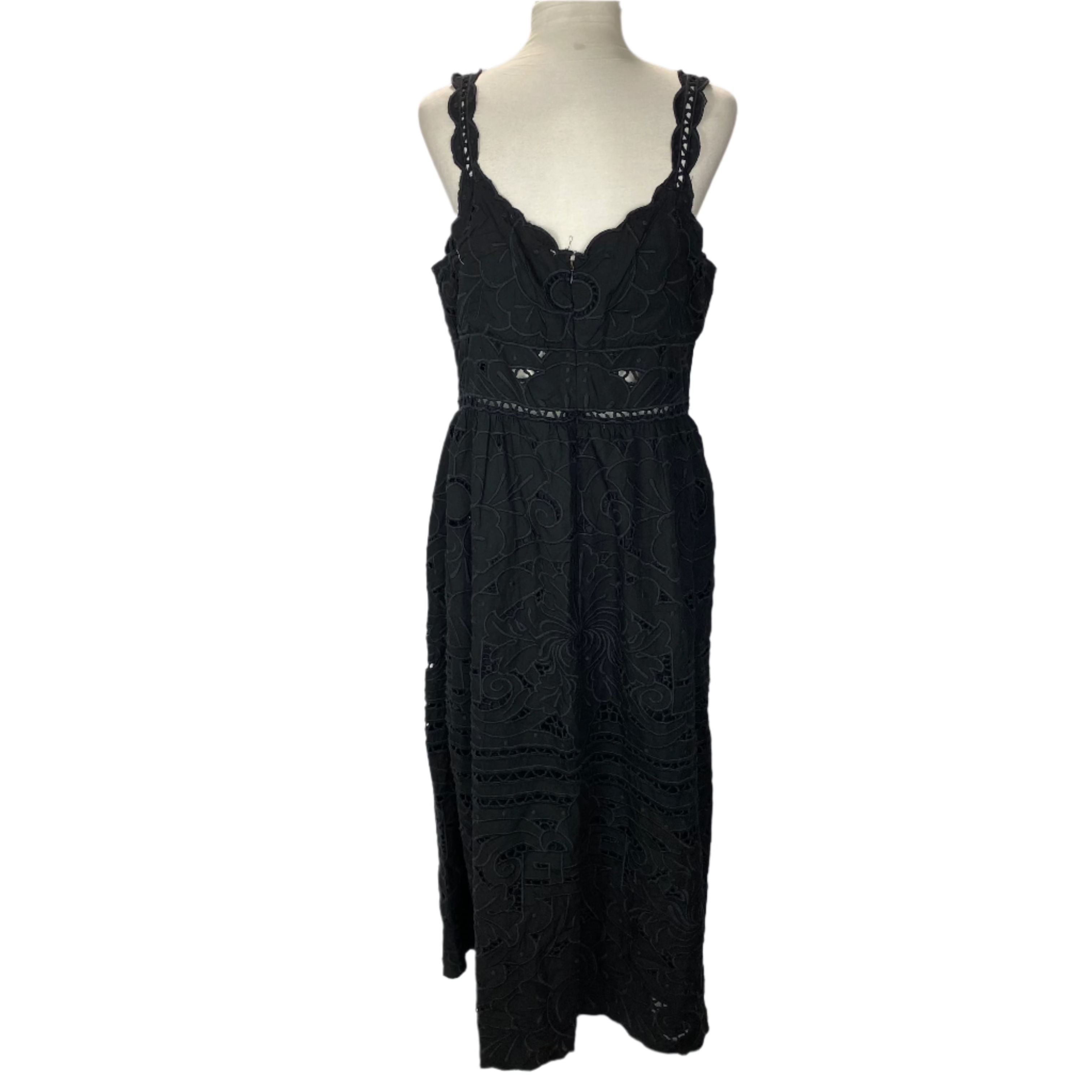 Sea New York New £460 Black Blaire Eyelet Sleeveless Dress XL