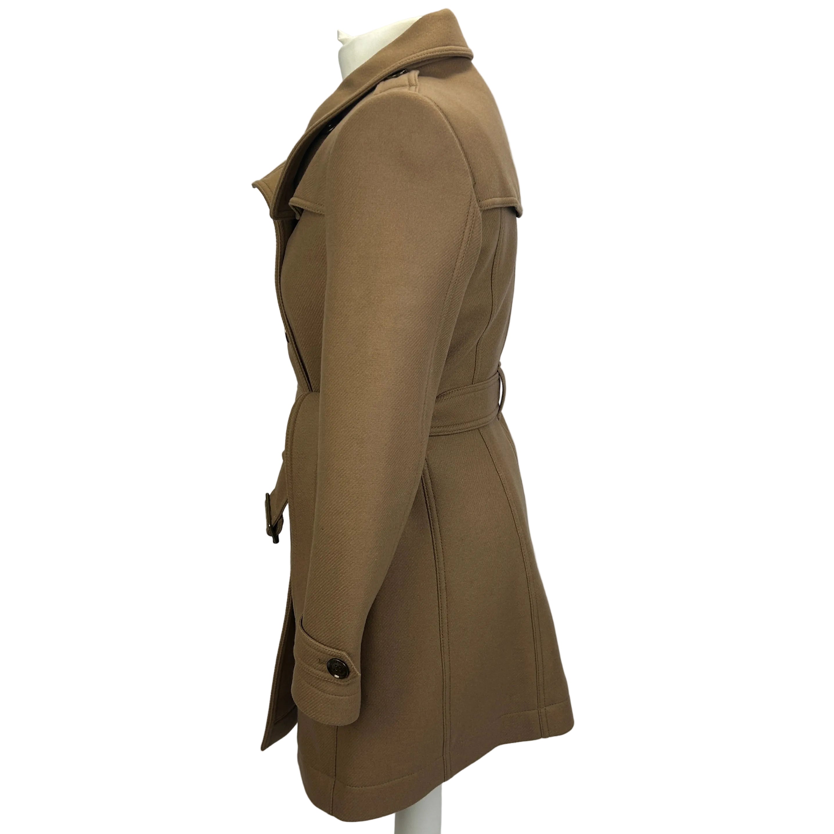 Burberry Camel Wool & Cashmere Short Trench Coat XS