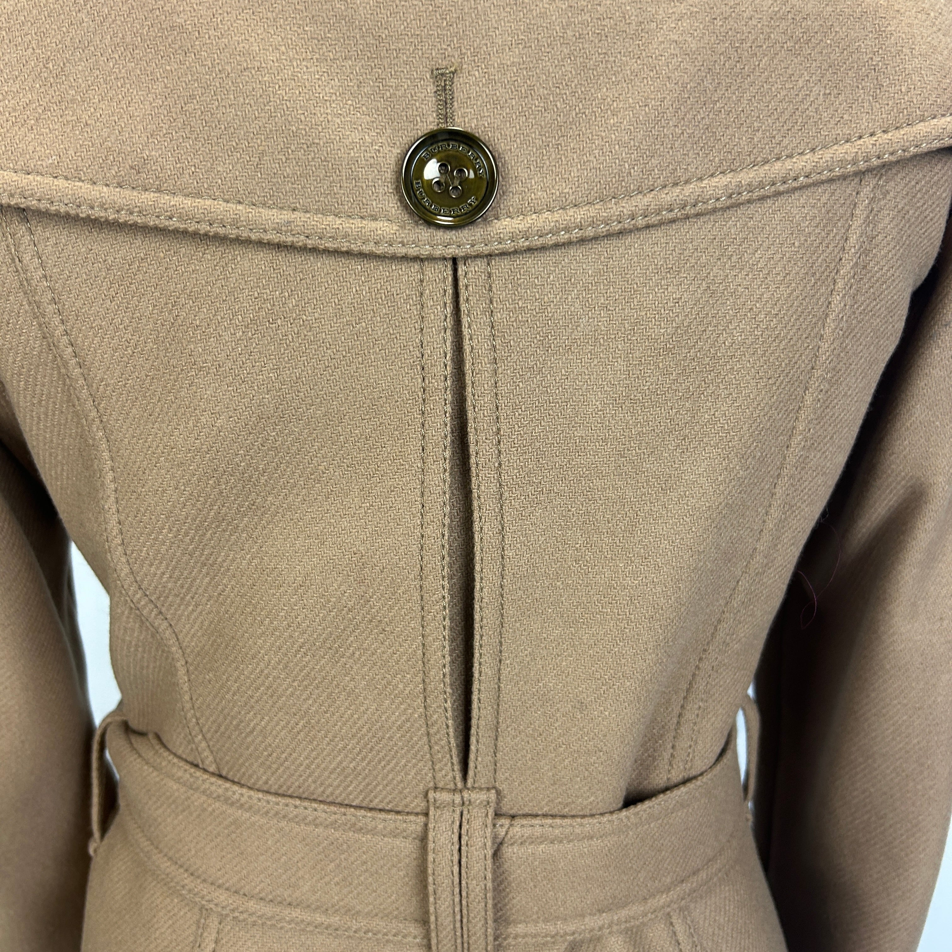 Burberry Camel Wool & Cashmere Short Trench Coat XS
