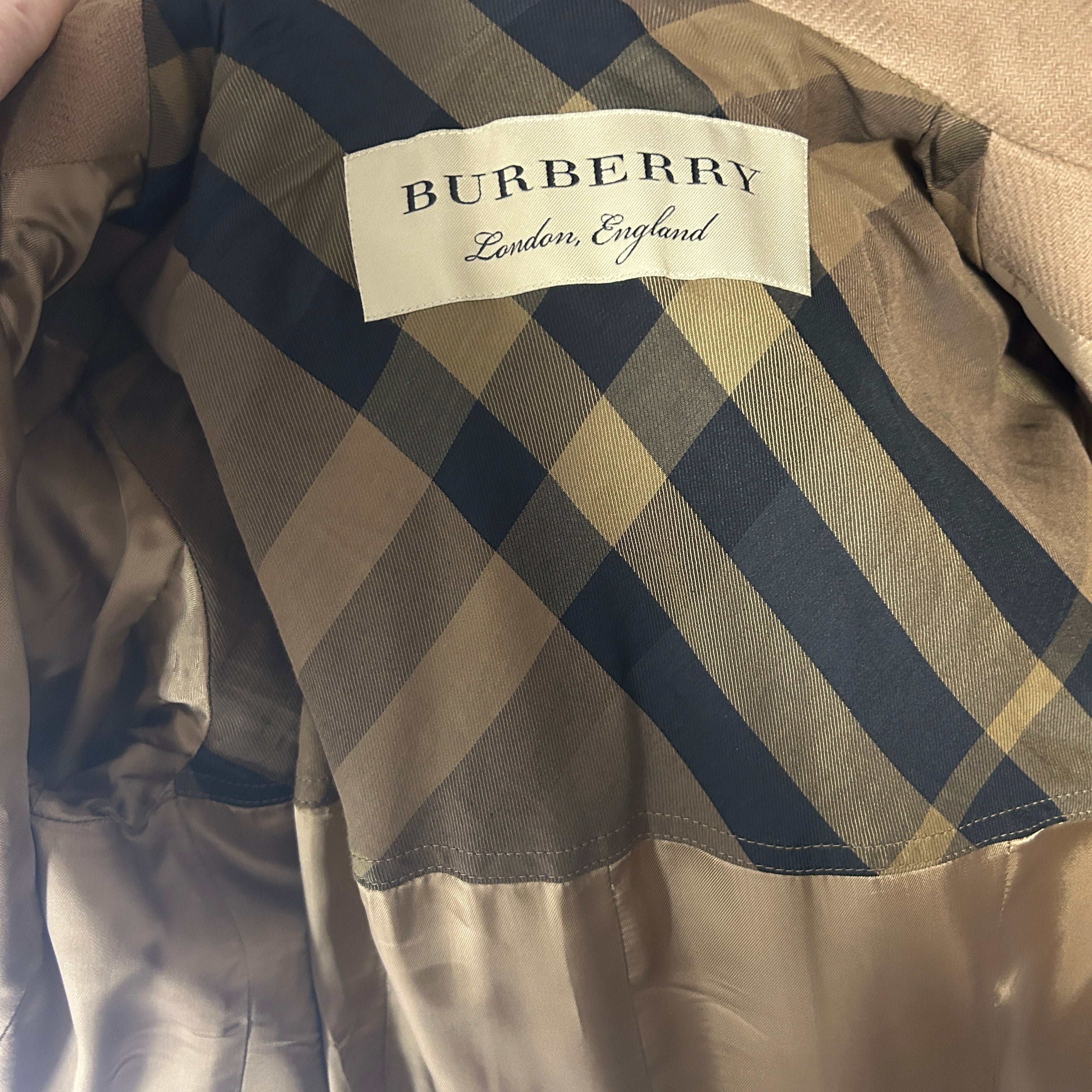 Burberry Camel Wool & Cashmere Short Trench Coat XS