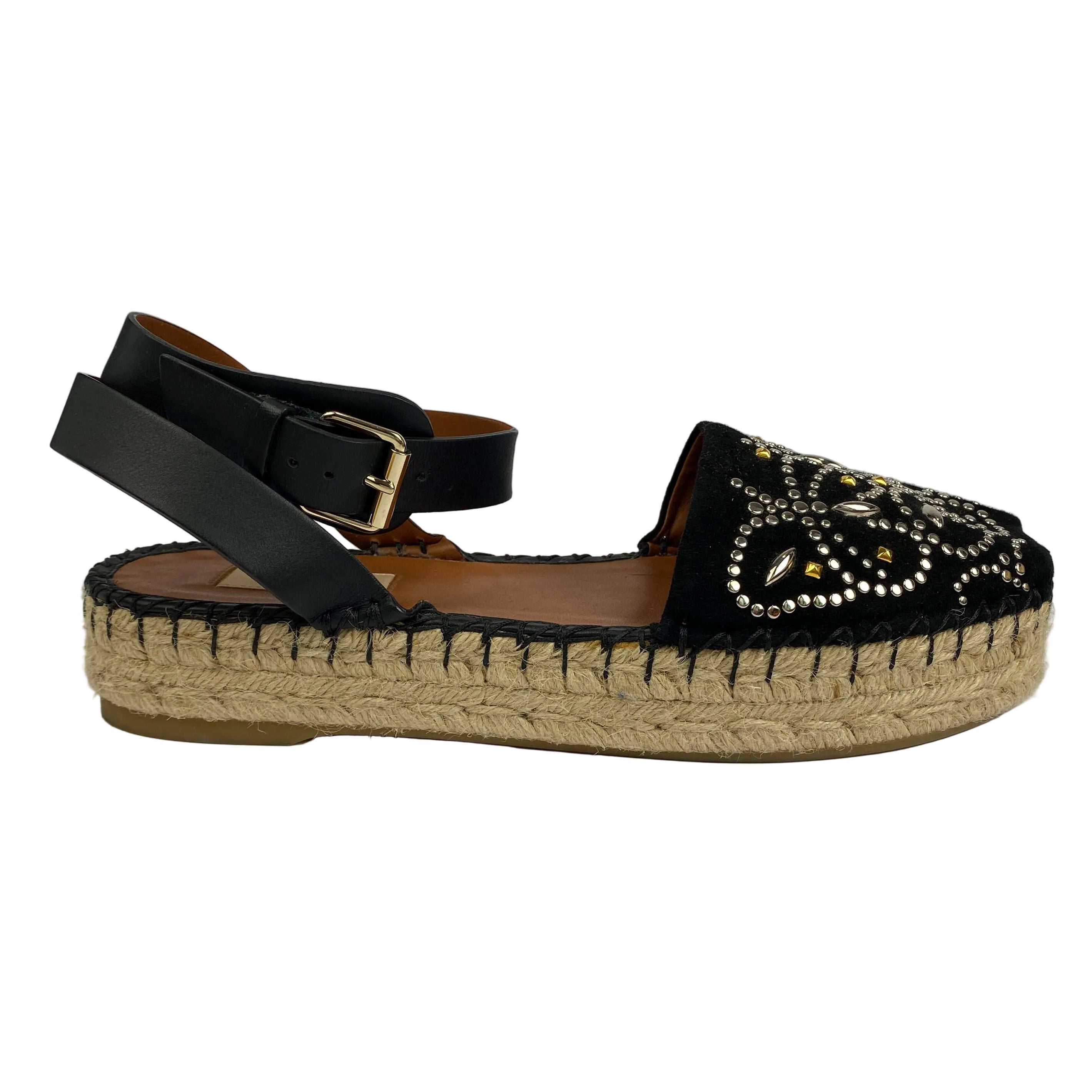Valentino Garavani £550 Teodora Studded Suede Espadrilles 39