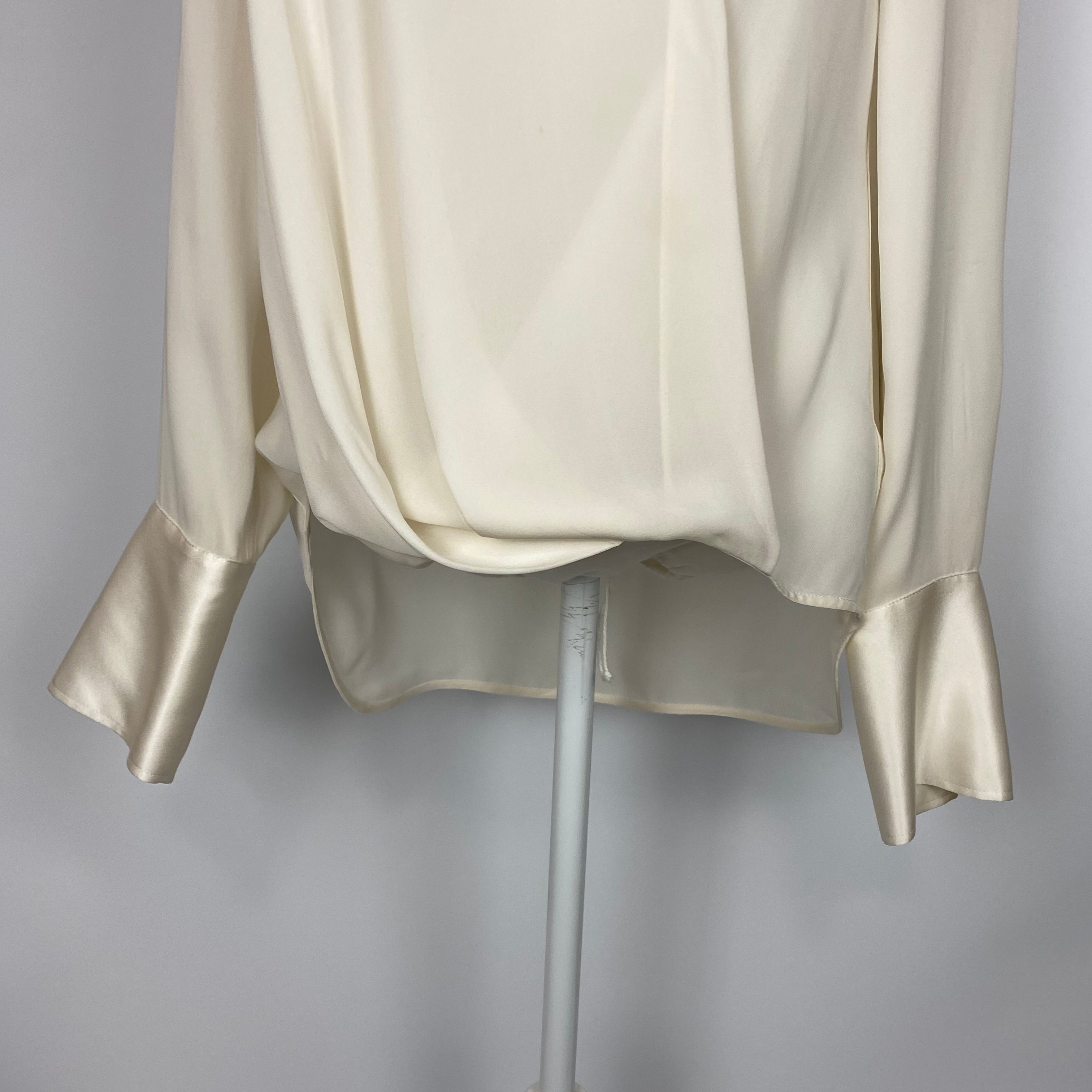 Rag & Bone Ivory Silk Drape Blouse M