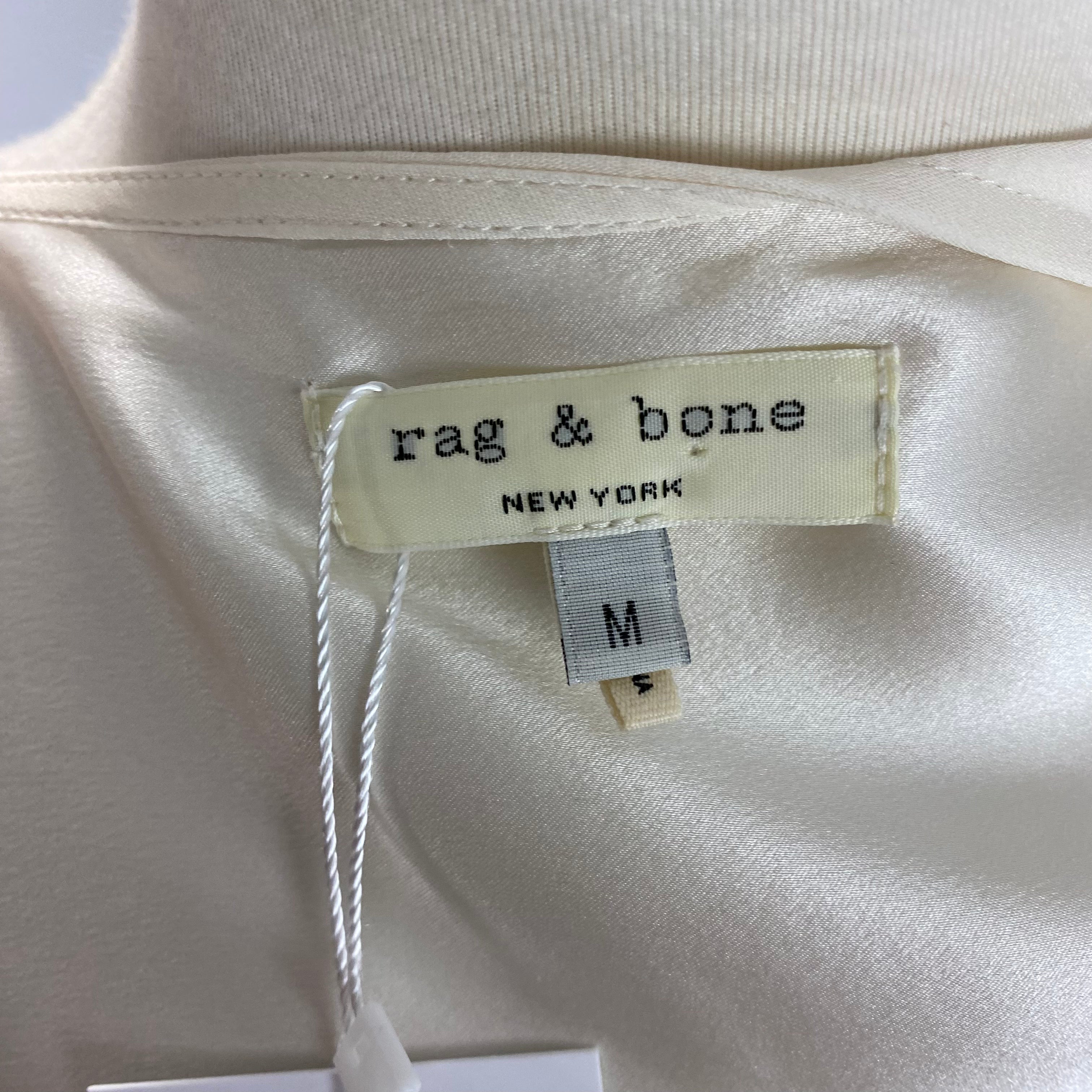 Rag & Bone Ivory Silk Drape Blouse M