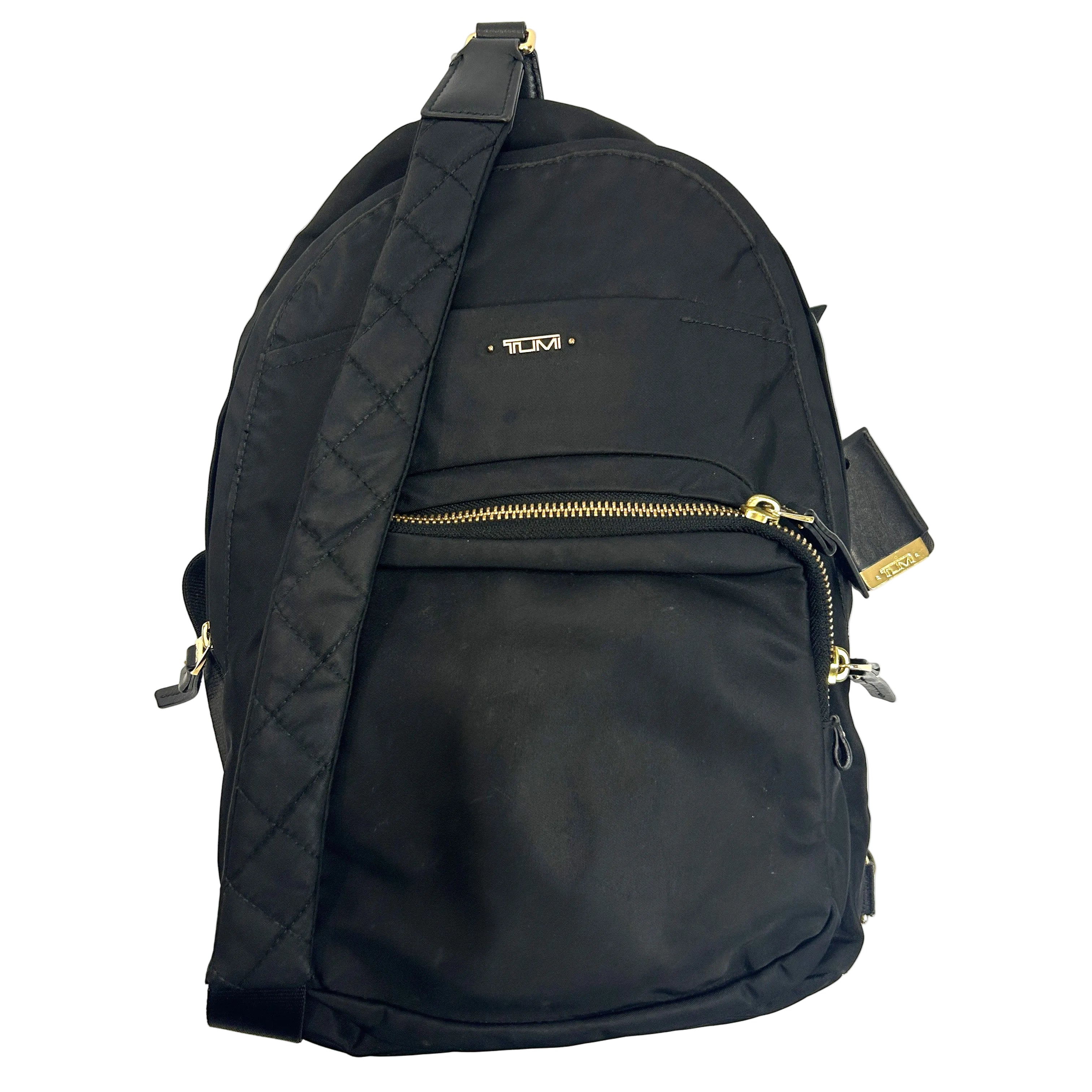 Tumi £350 Black Nylon Voyageur Carson Crossbody Backpack