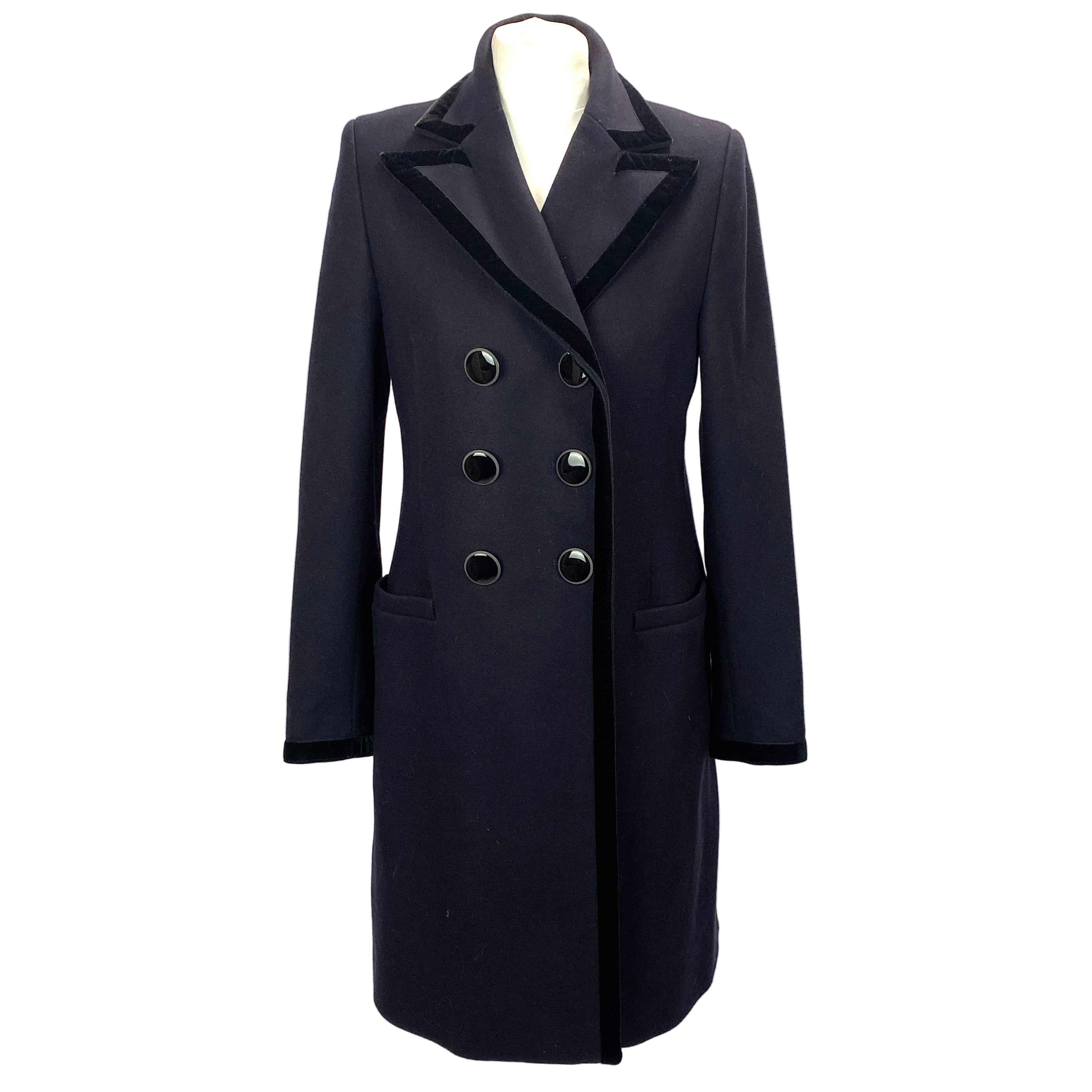 Goat New Navy Wool Vintage-Style Coat M