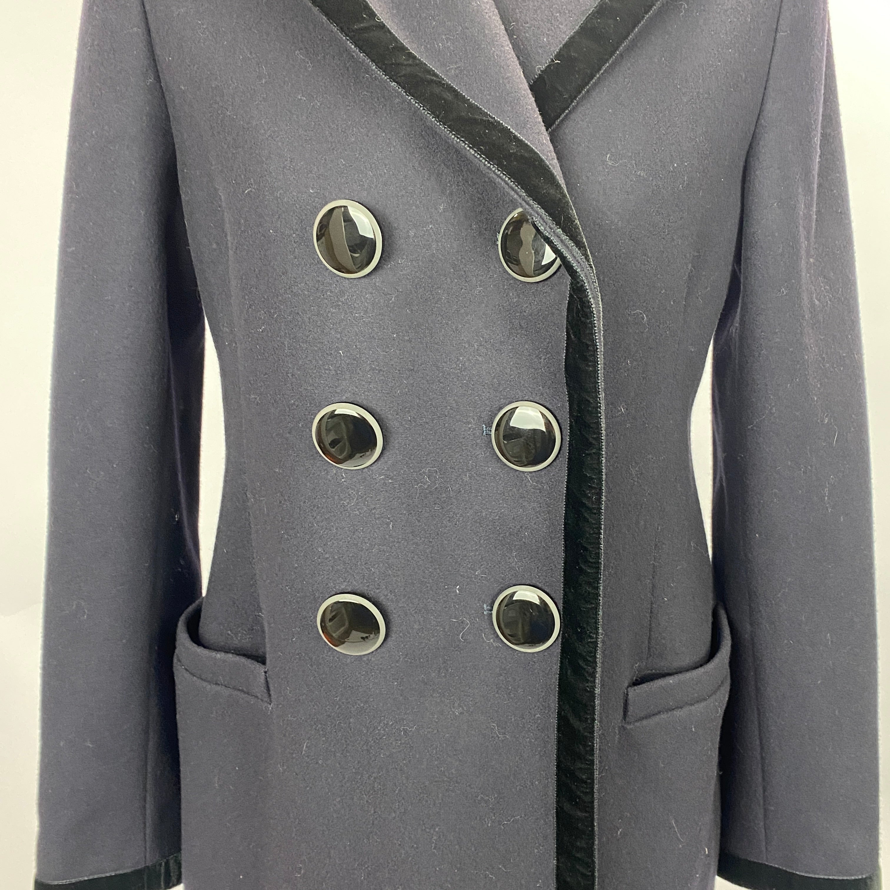 Goat New Navy Wool Vintage-Style Coat M