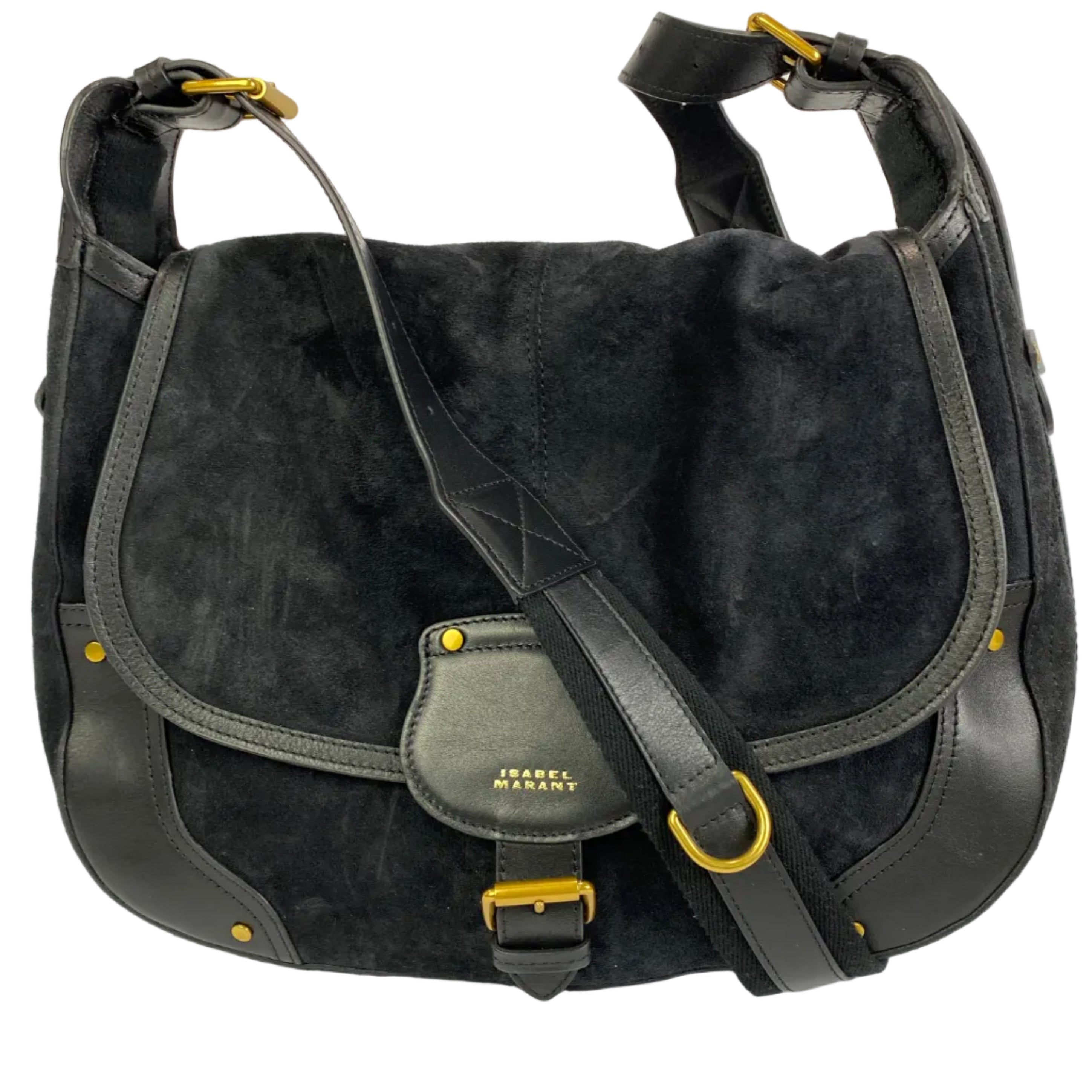 Isabel Marant £890 Black Suede Sierra Crossbody Bag
