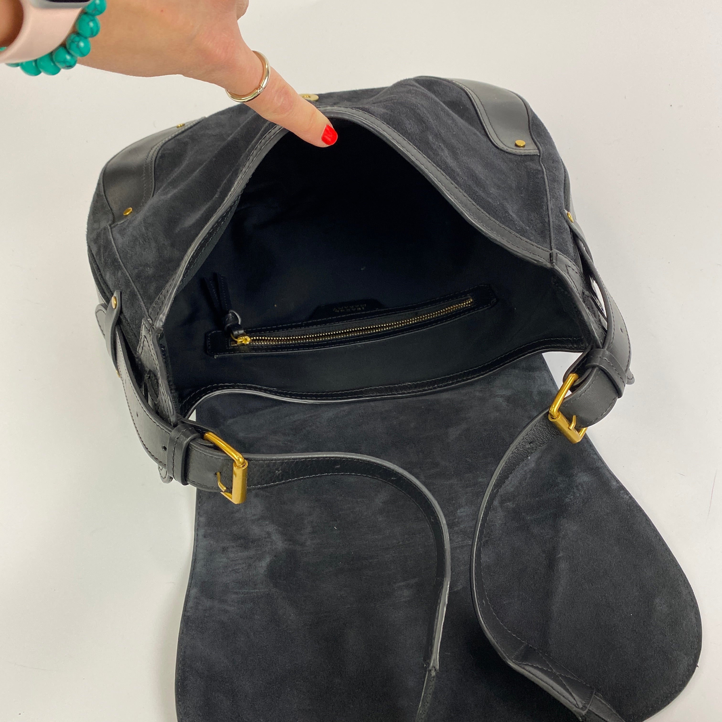 Isabel Marant £890 Black Suede Sierra Crossbody Bag
