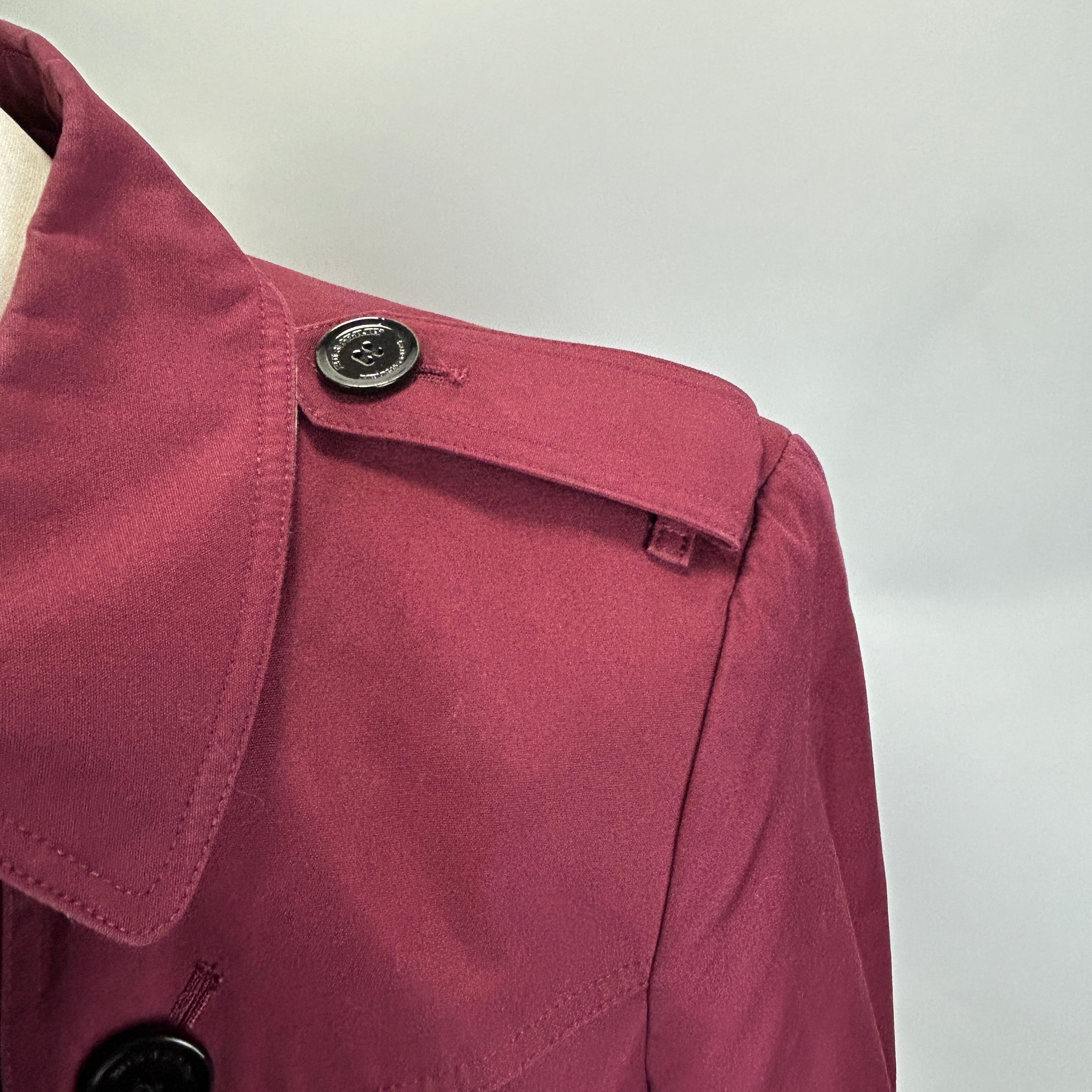 Burberry Raspberry Kensington Trench Coat XXS