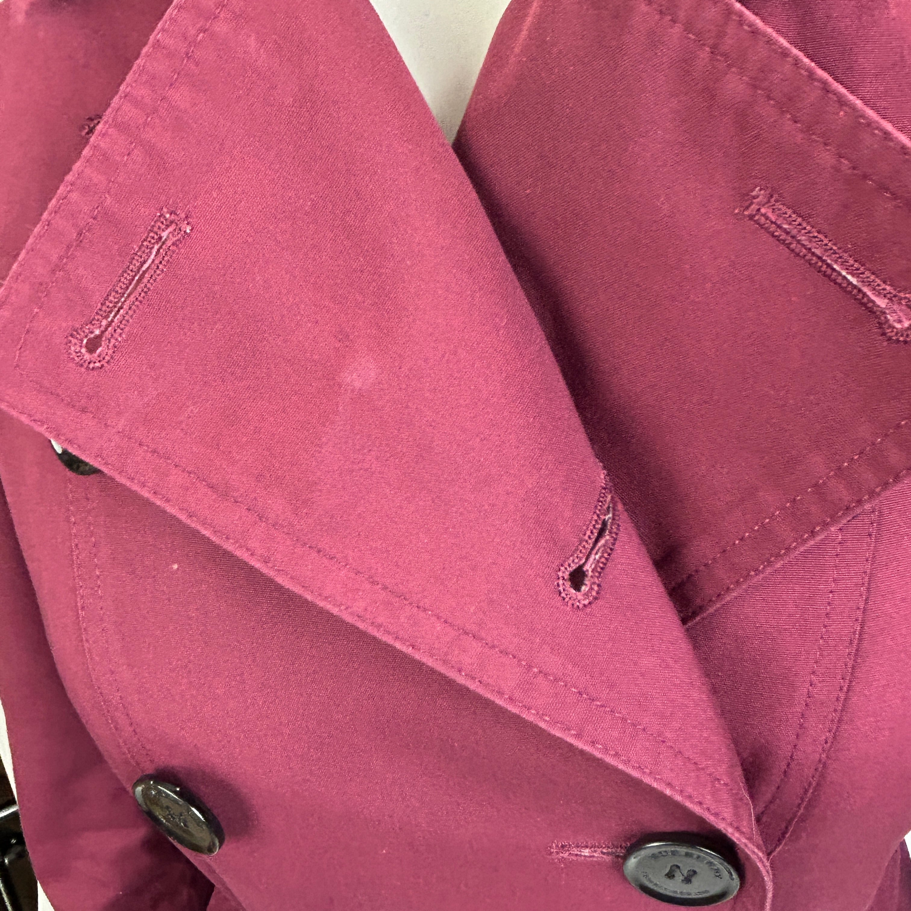 Burberry Raspberry Kensington Trench Coat XXS