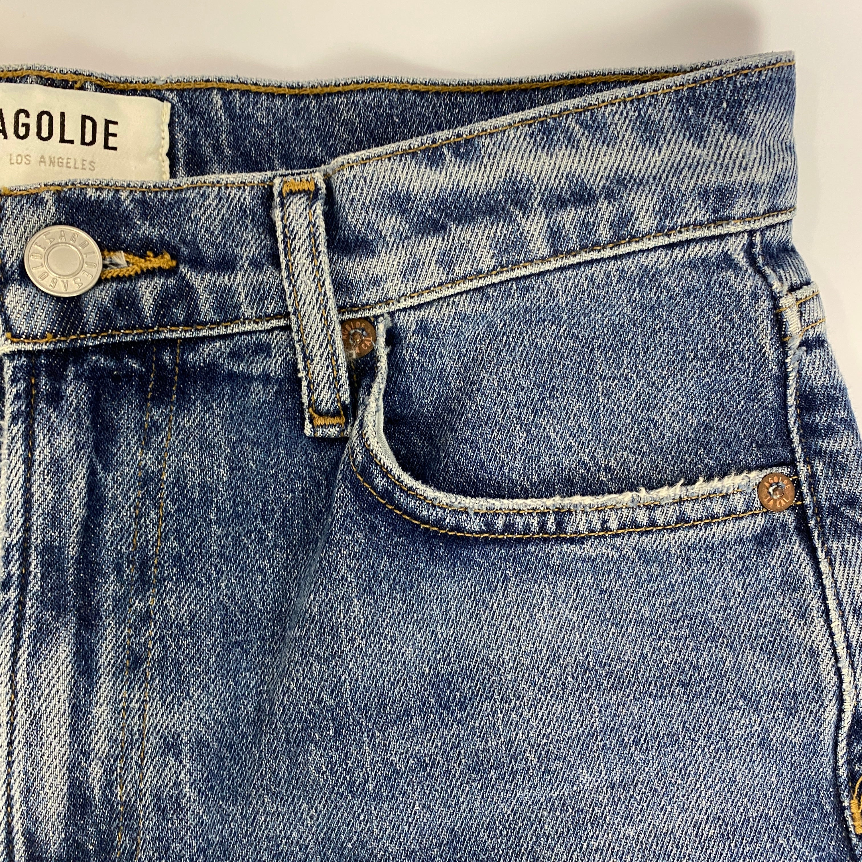 Agolde £300 Vintaged Blue Harper Crop Jeans 26