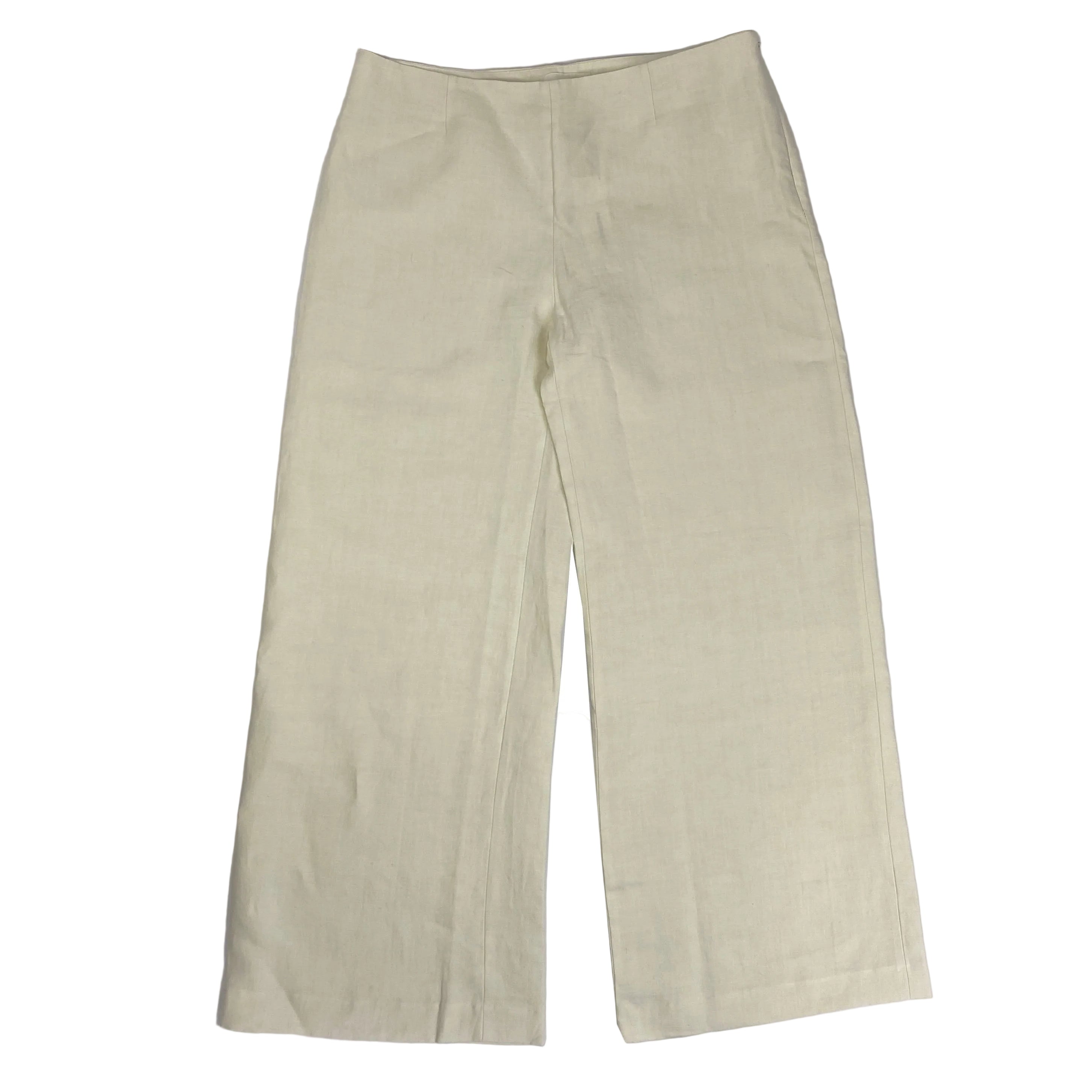 Bamford New £385 Ivory Soft Linen Trousers L