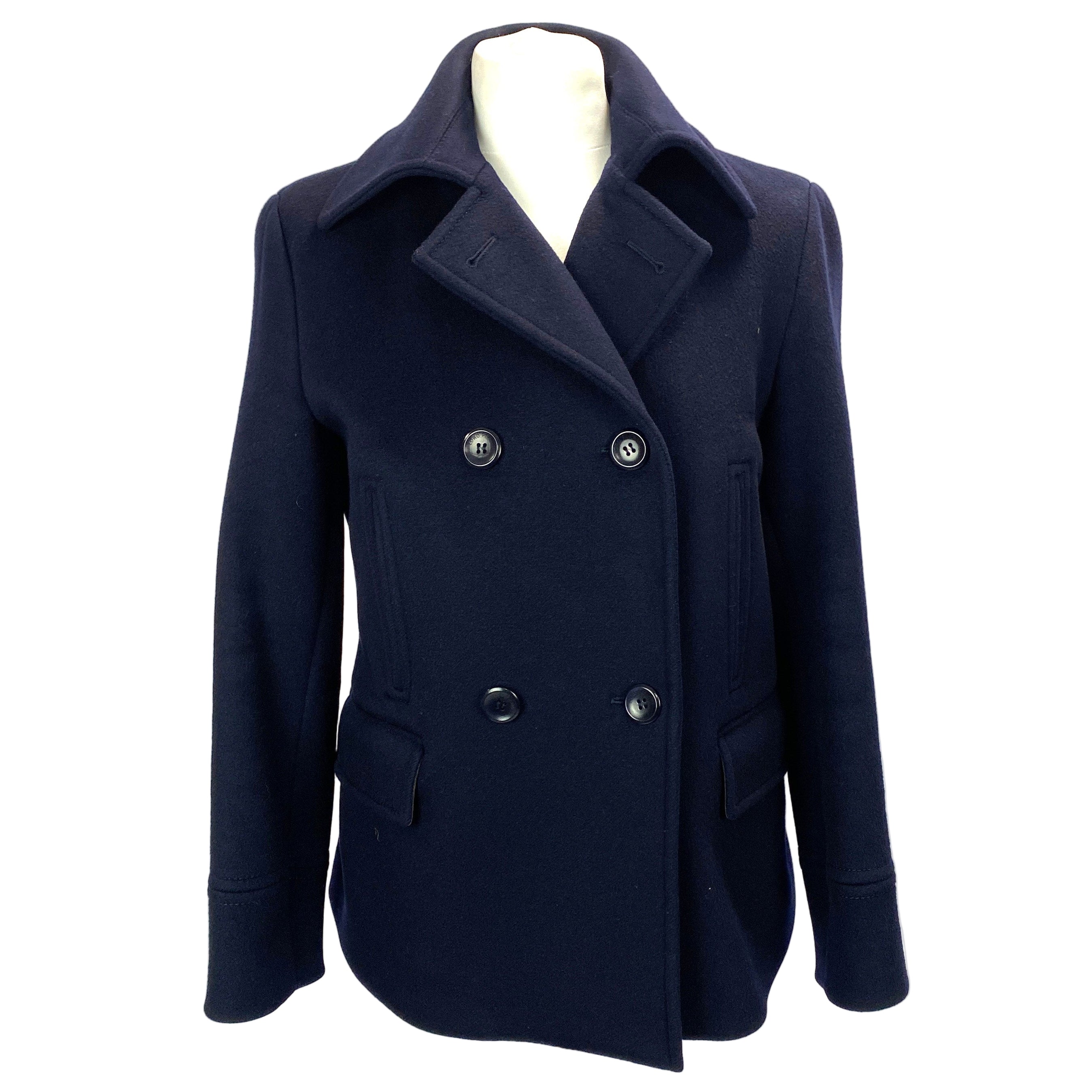 Loro Piana £7000 Navy Baby Cashmere Peacoat S