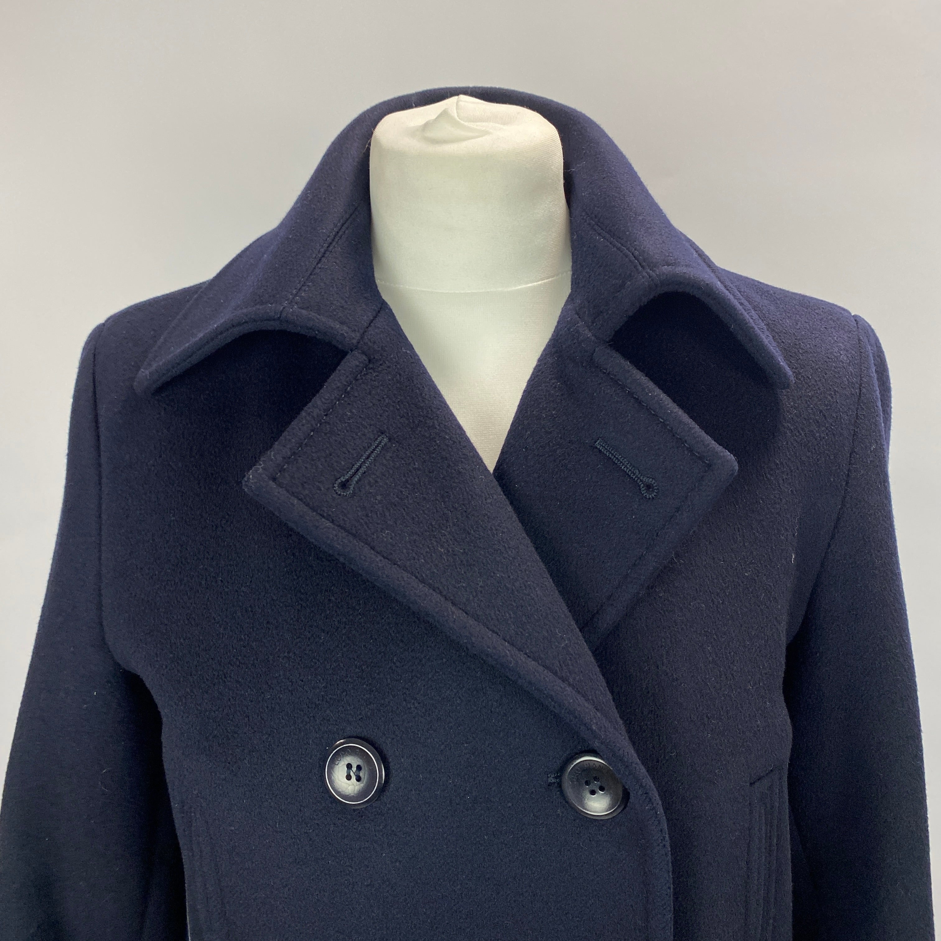 Loro Piana £7000 Navy Baby Cashmere Peacoat S