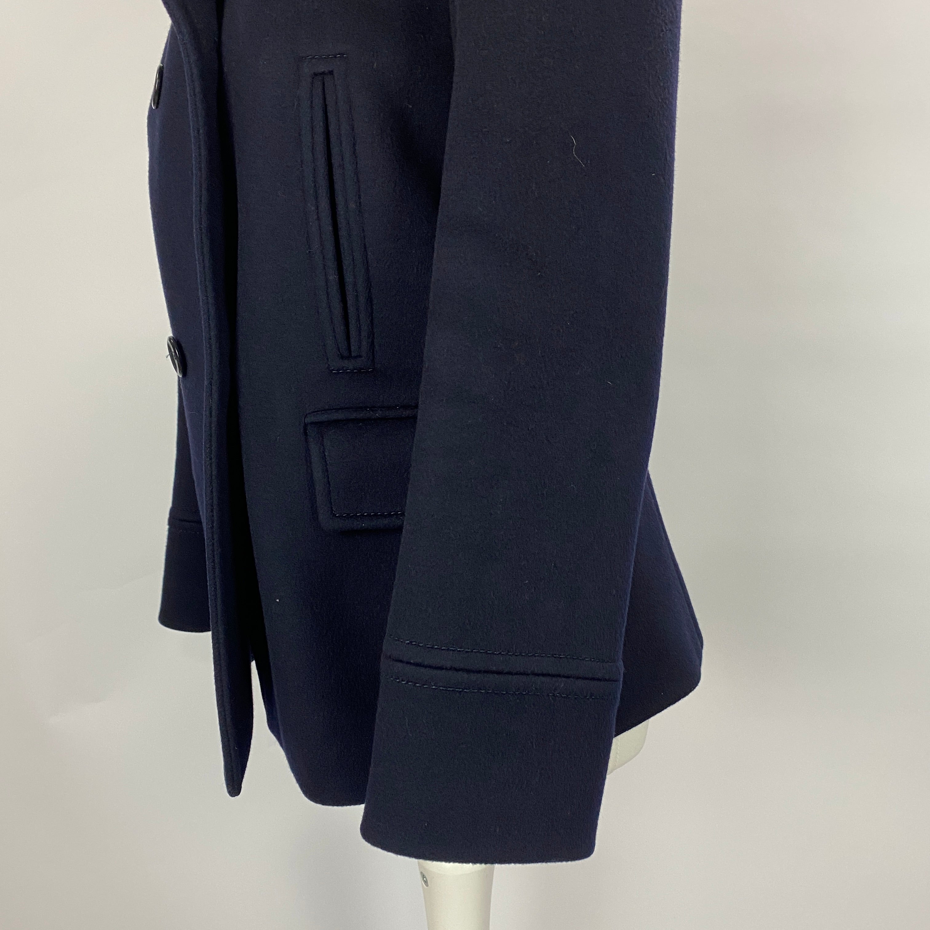 Loro Piana £7000 Navy Baby Cashmere Peacoat S