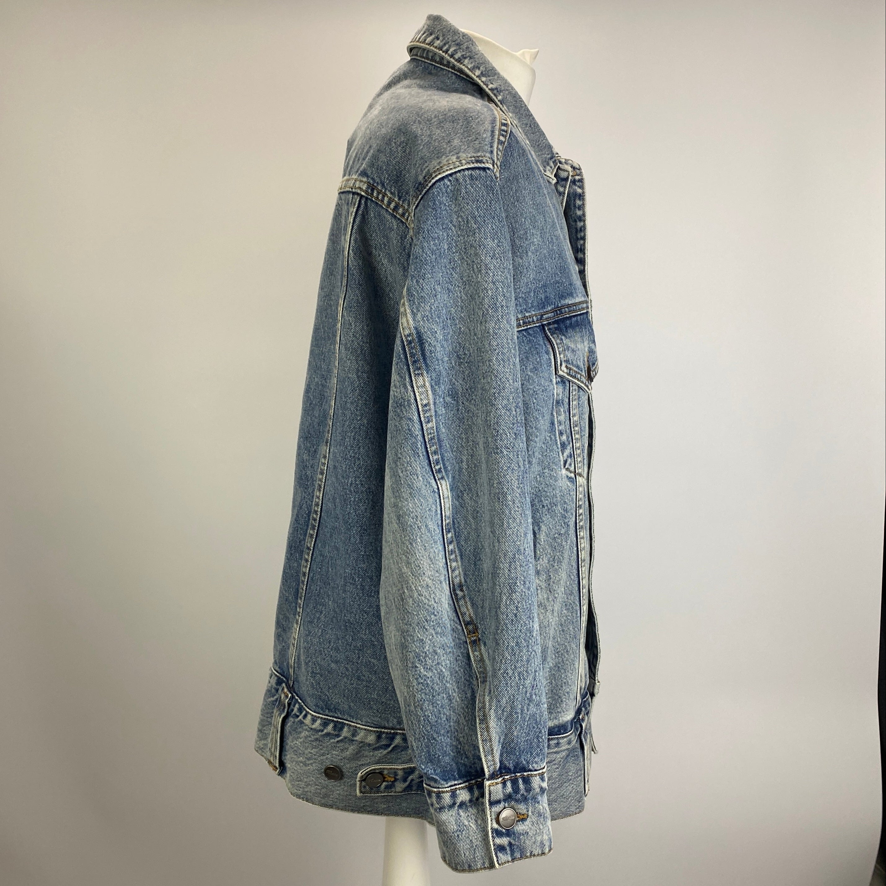 Khaite New £870 Oversized Washed Denim Jacket XS/S