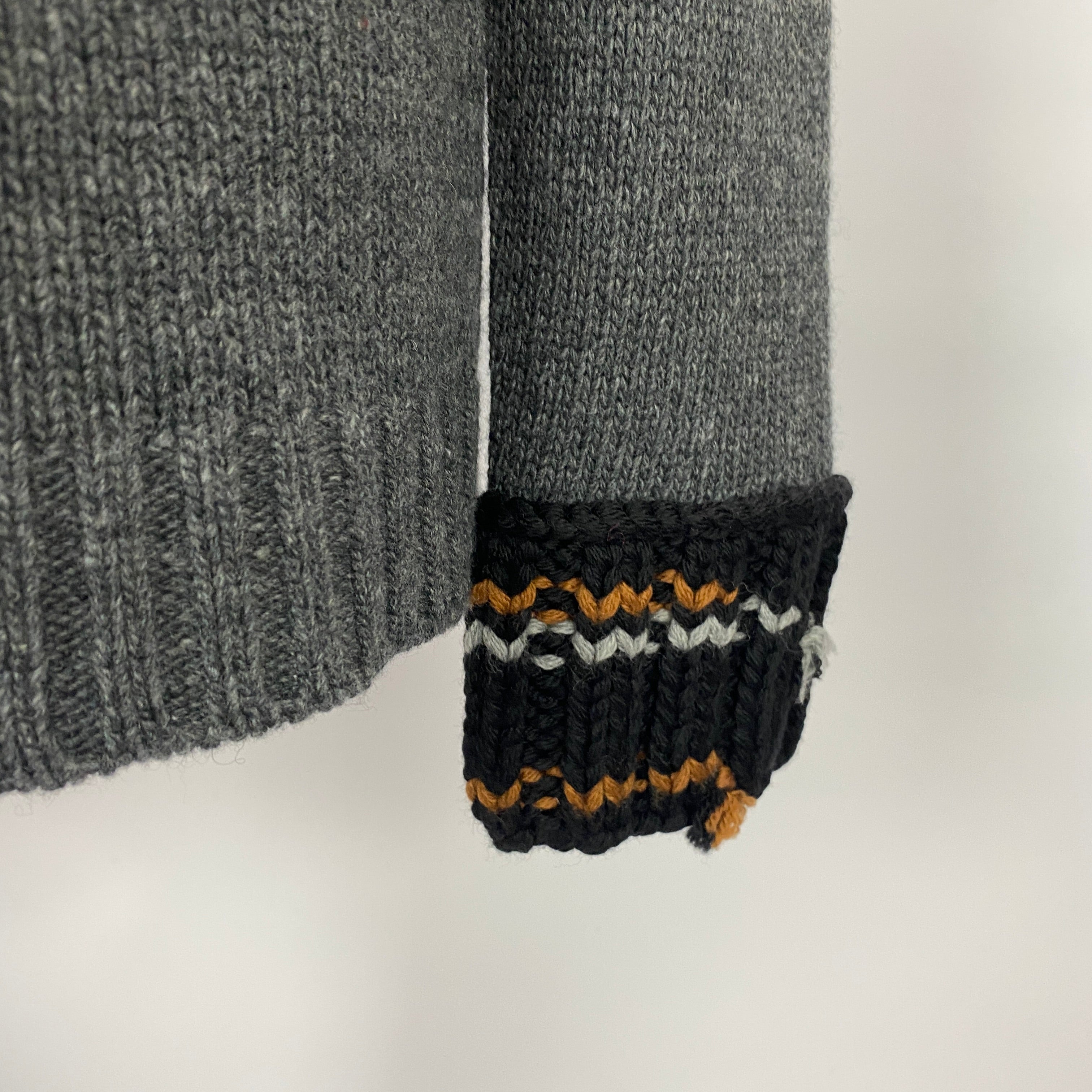 Prada Charcoal Wool & Cashmere Pompom Sweater L