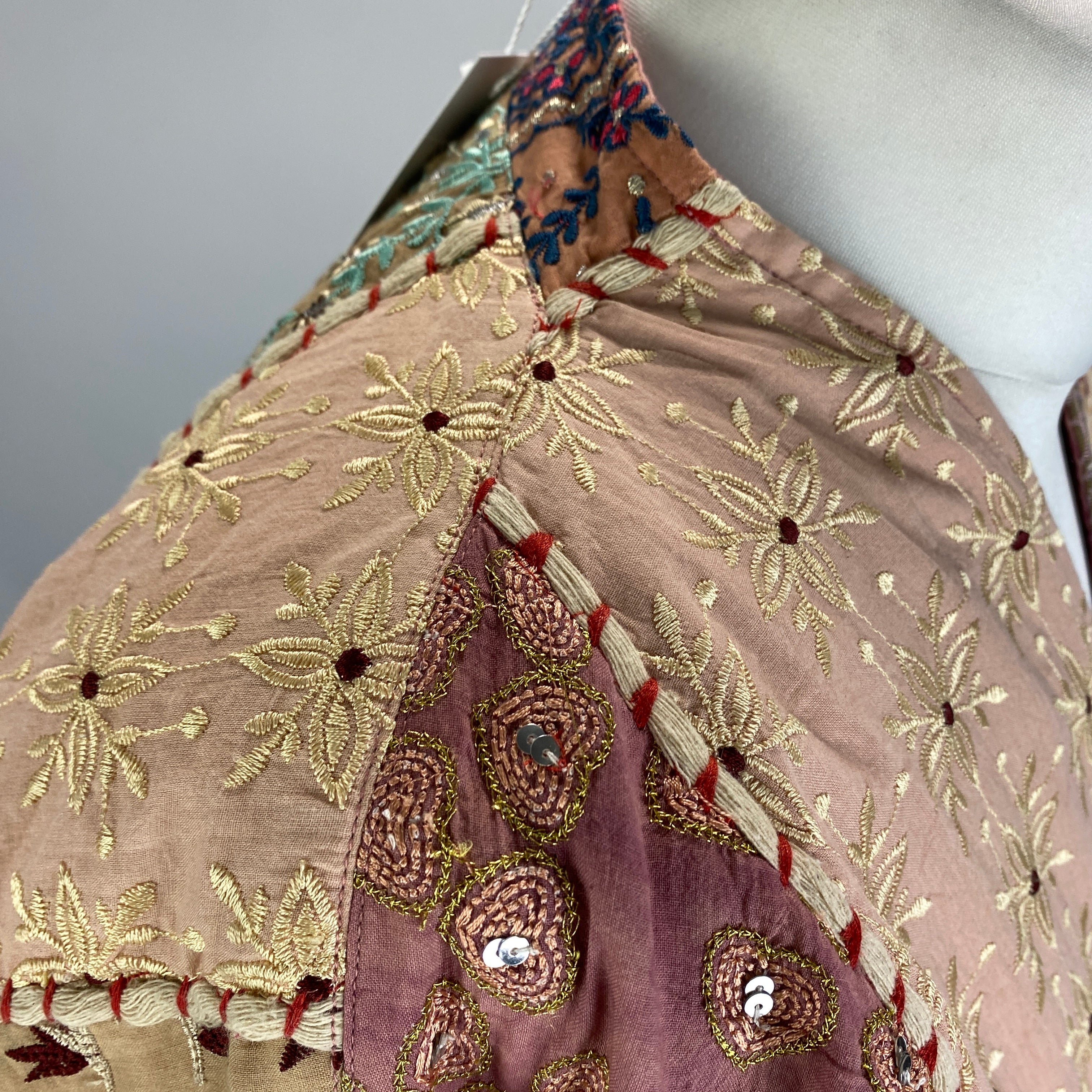 Mes Demoiselles New Embroidered Indian Patchwork Jacket S/M