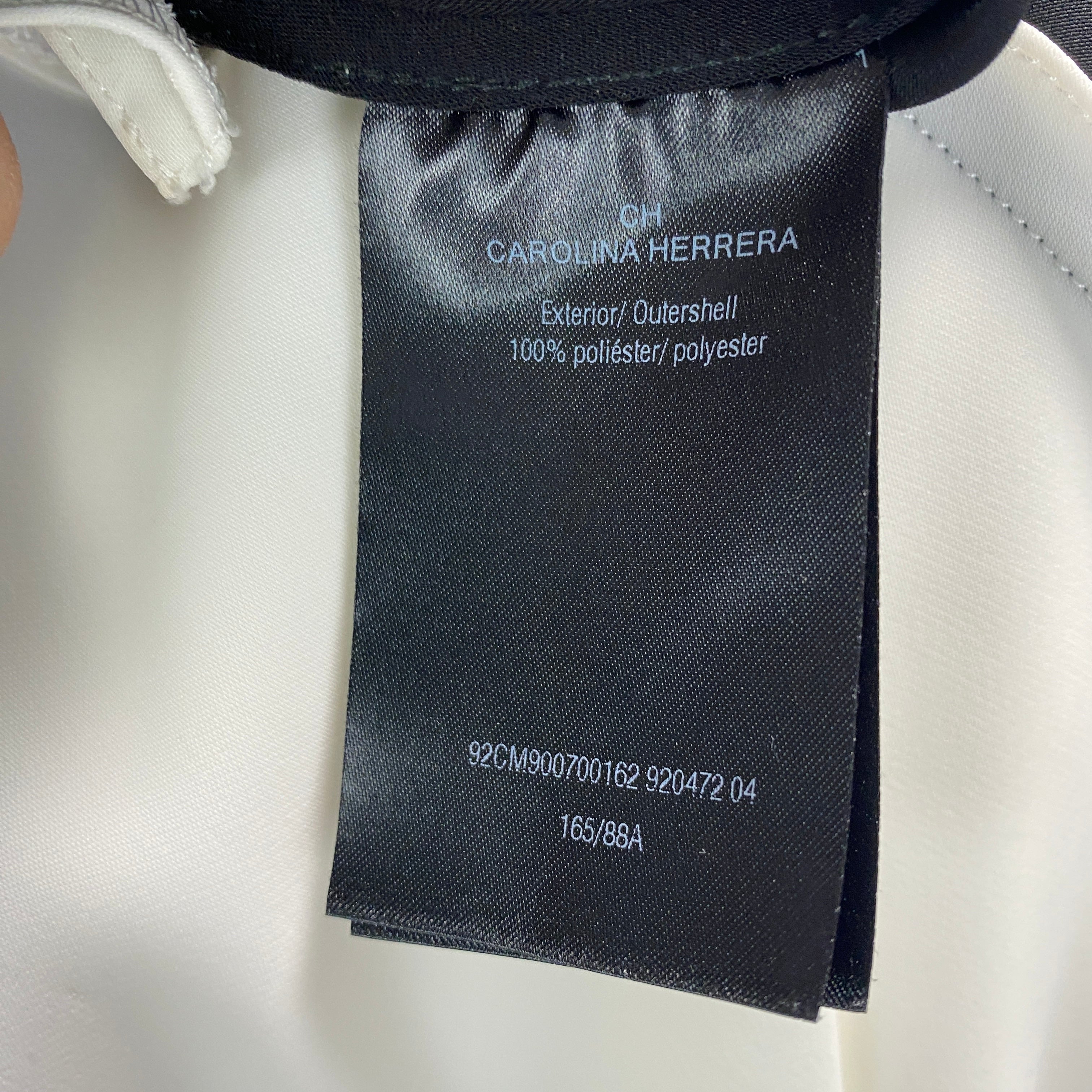 Carolina Herrera Black & Ivory Fluted Asymmetric Dress XS