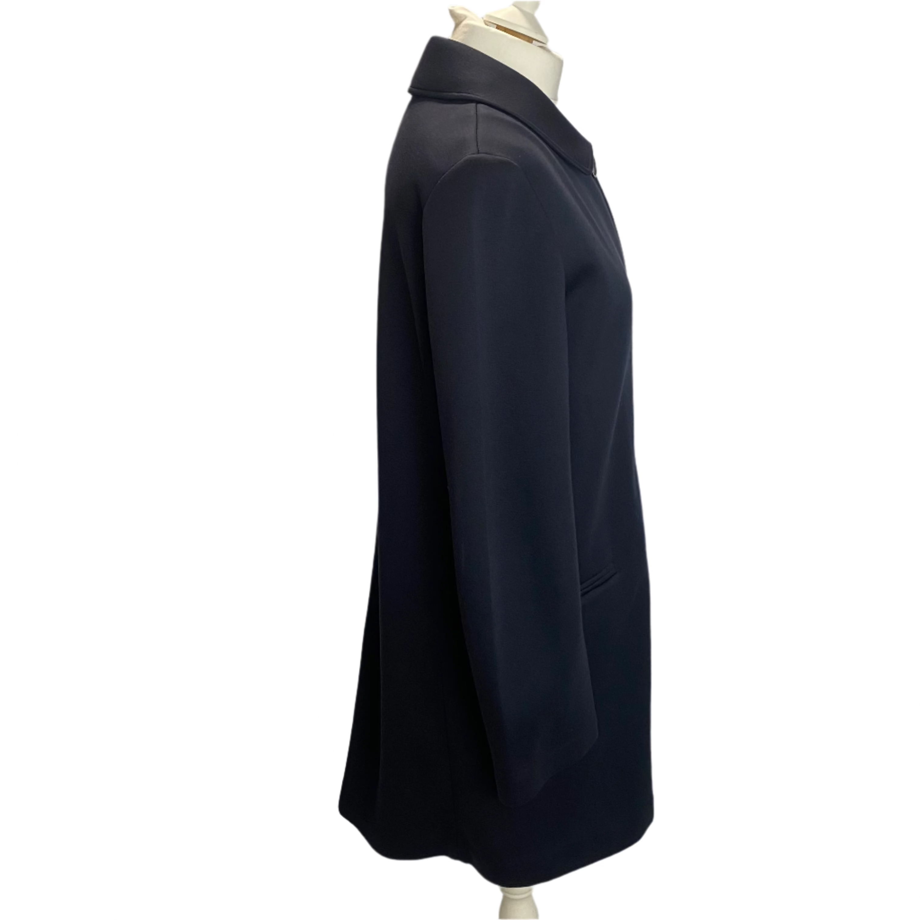 Weekend Max Mara Navy Scuba Jersey Car Coat XL