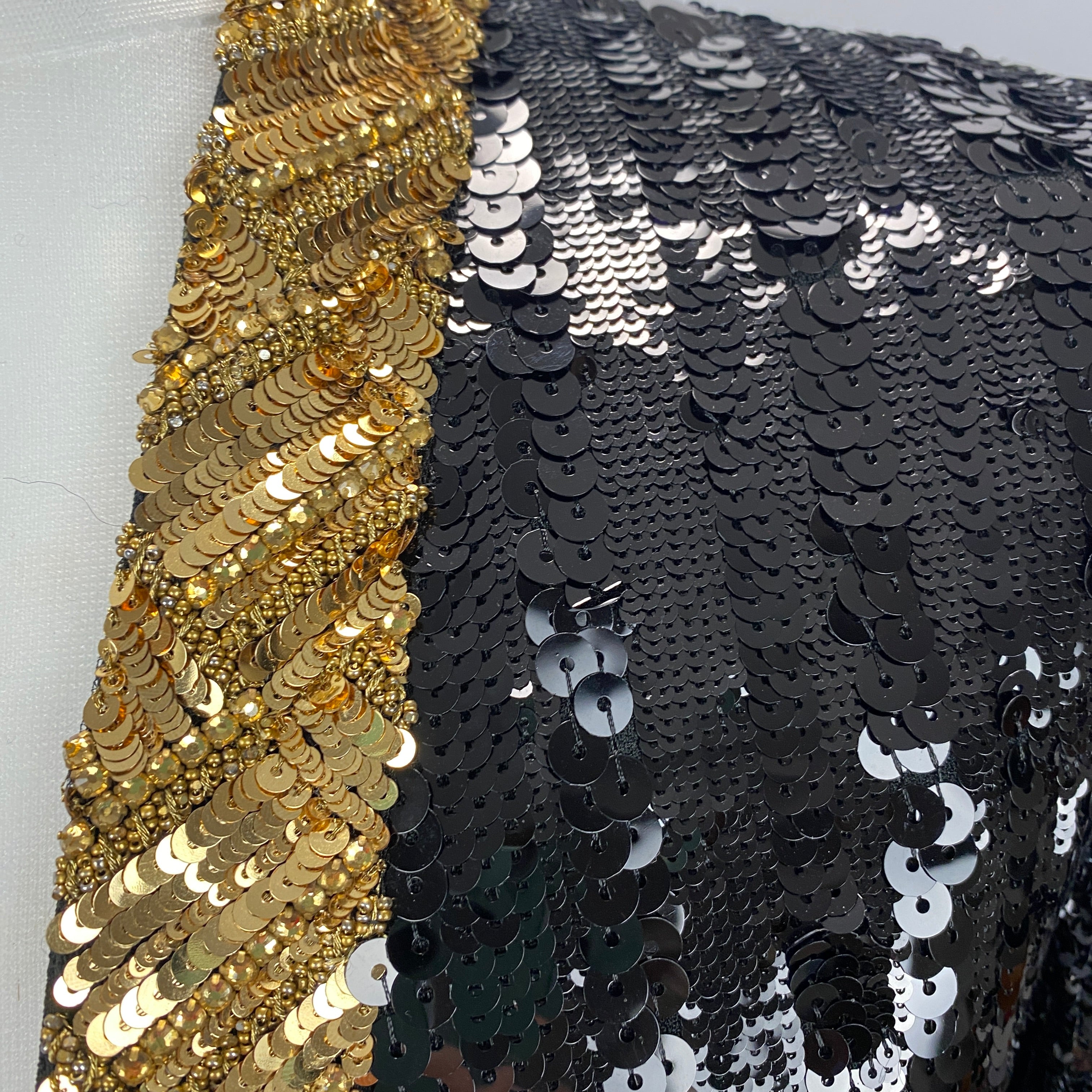 Saint Laurent New Black & Gold Sequin Jacket XS