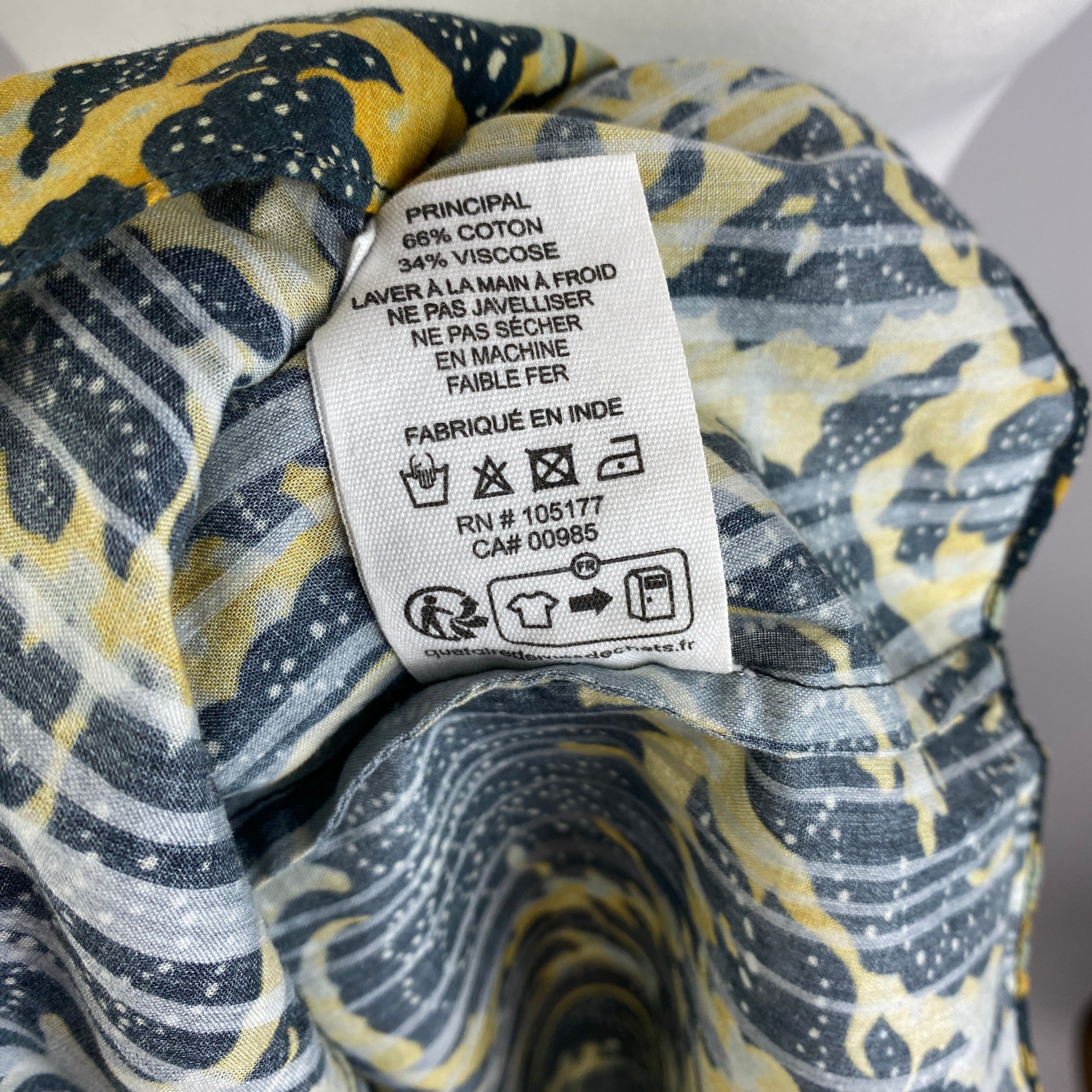 Ulla Johnson New Charcoal & Mustard Print Cotton Mix Top M