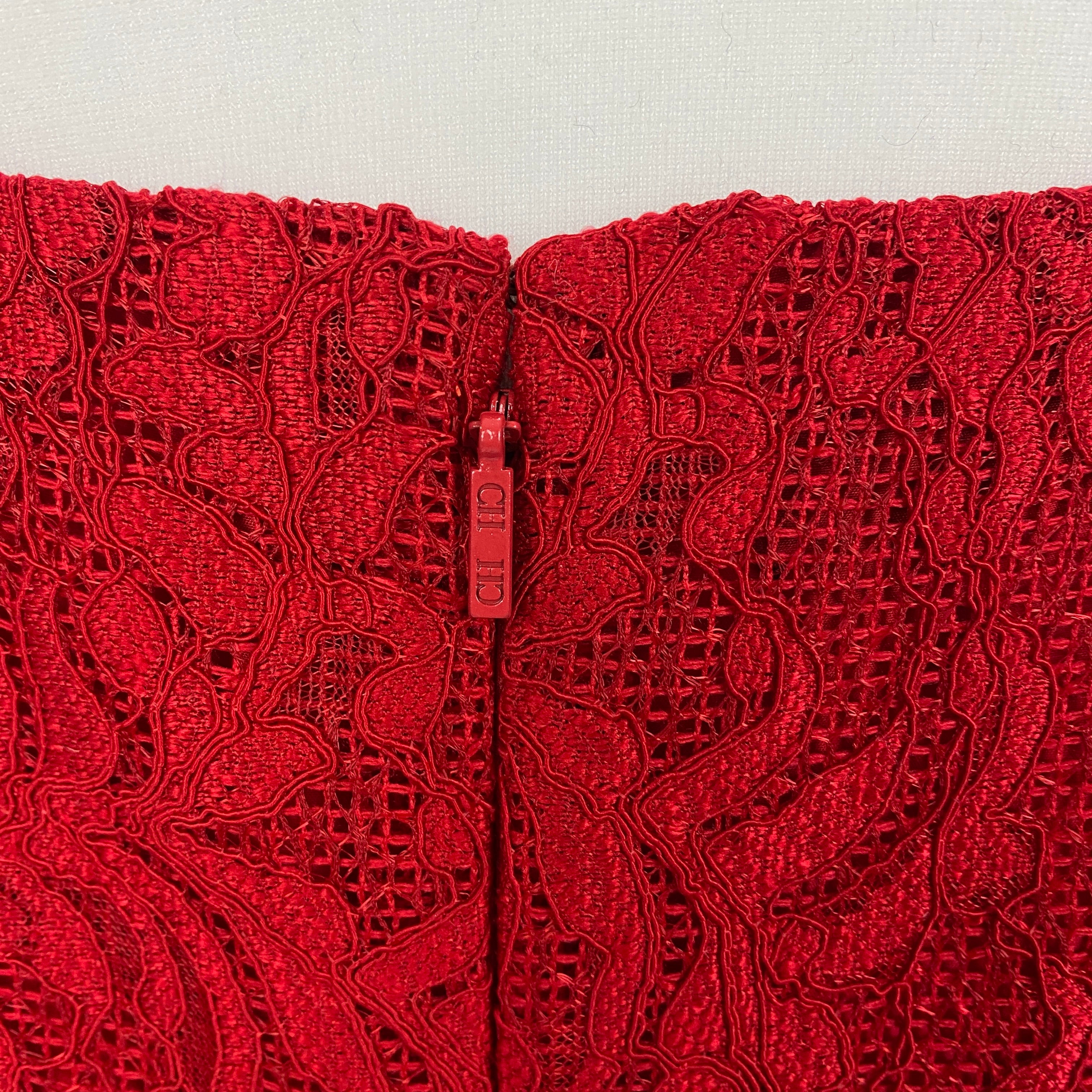 Carolina Herrera Scarlet Lace Midi Dress XS/S