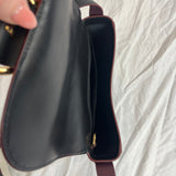 Joseph Black Leather Knight Bag with Gold Buckle