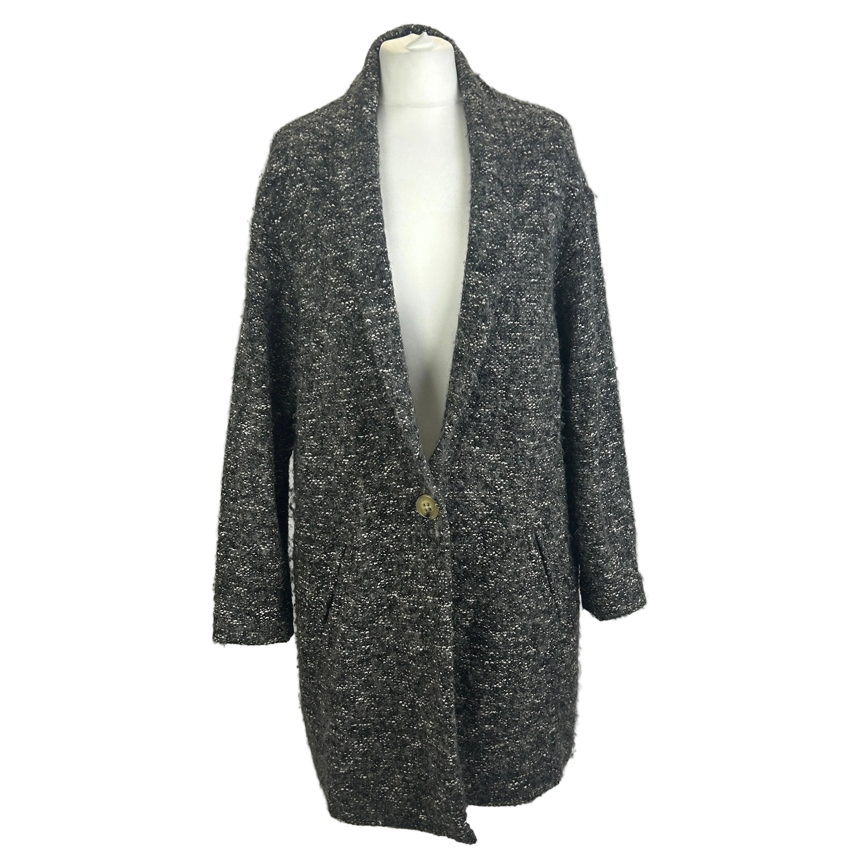 Isabel Marant Grey & White Boucle Wool & Alpaca Coat XS/S/M