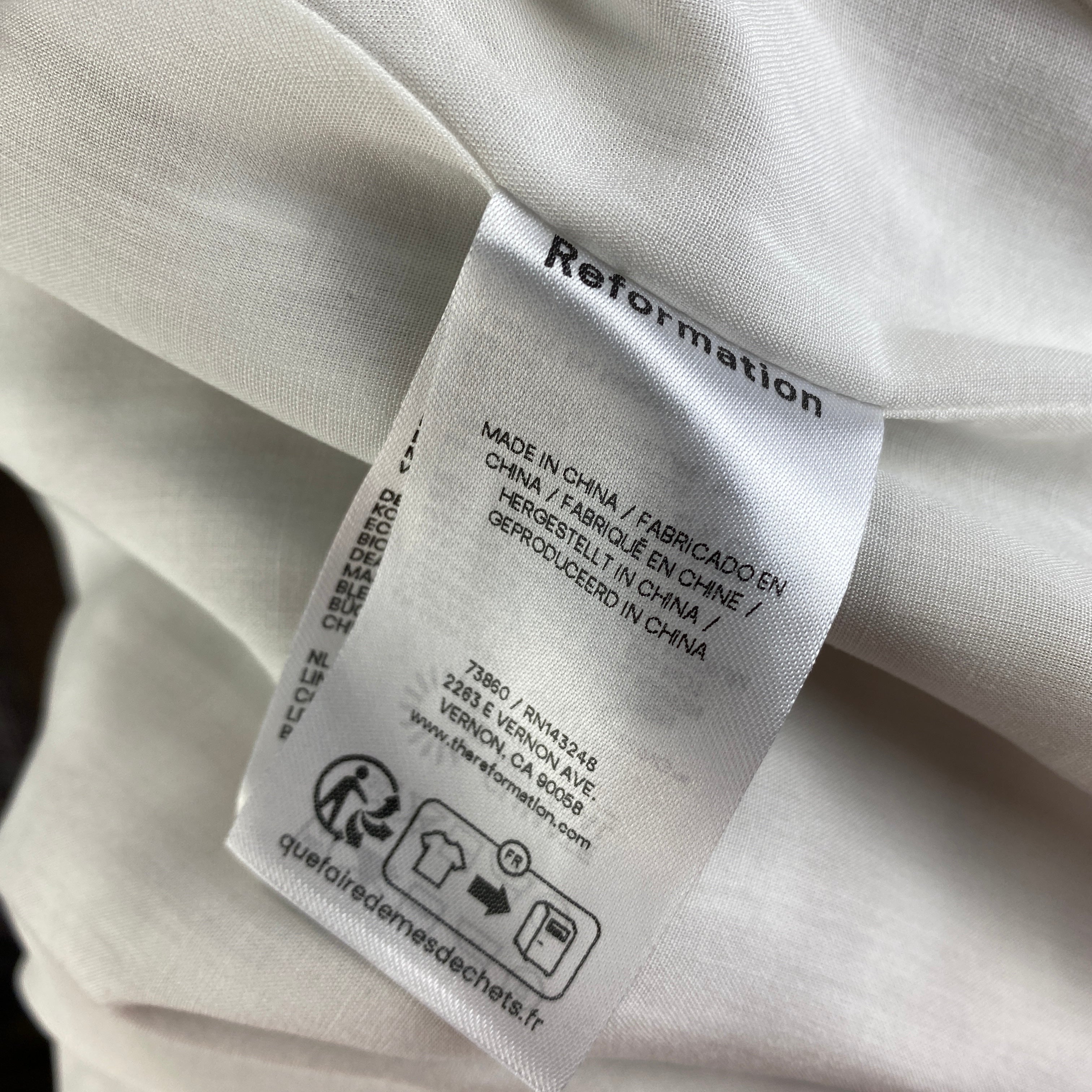 Reformation New Beige Gingham Frill Edge Top M