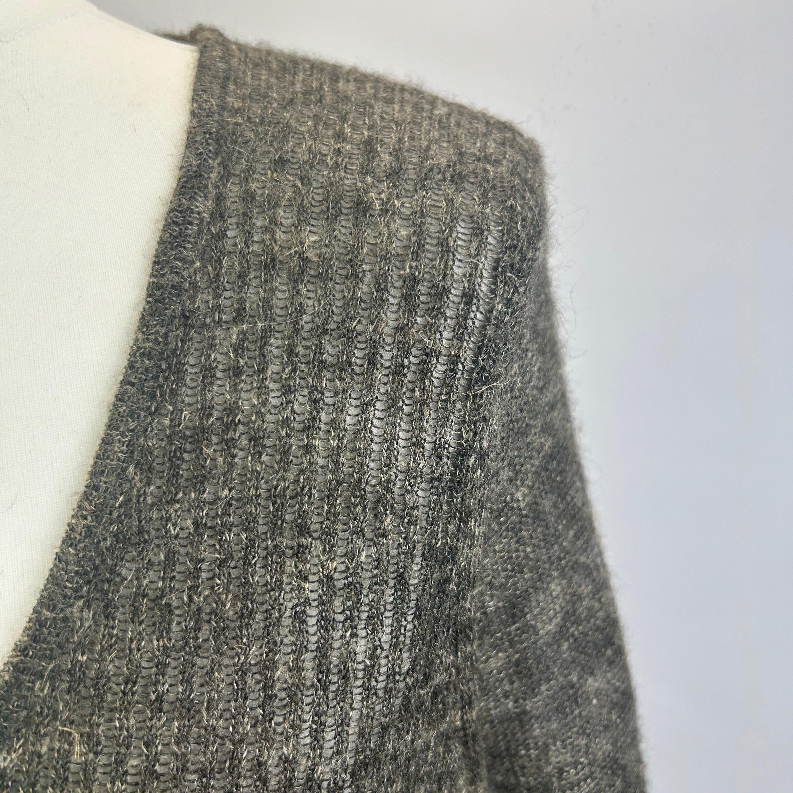 Helmut Lang Bark Alpaca & Linen Rib Asymmetric Sweater M