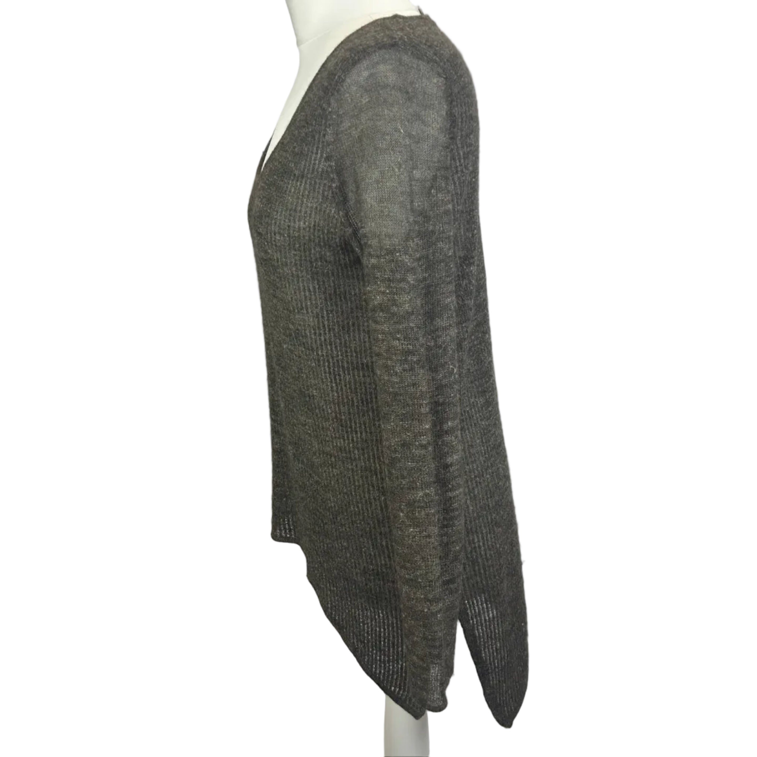 Helmut Lang Bark Alpaca & Linen Rib Asymmetric Sweater M