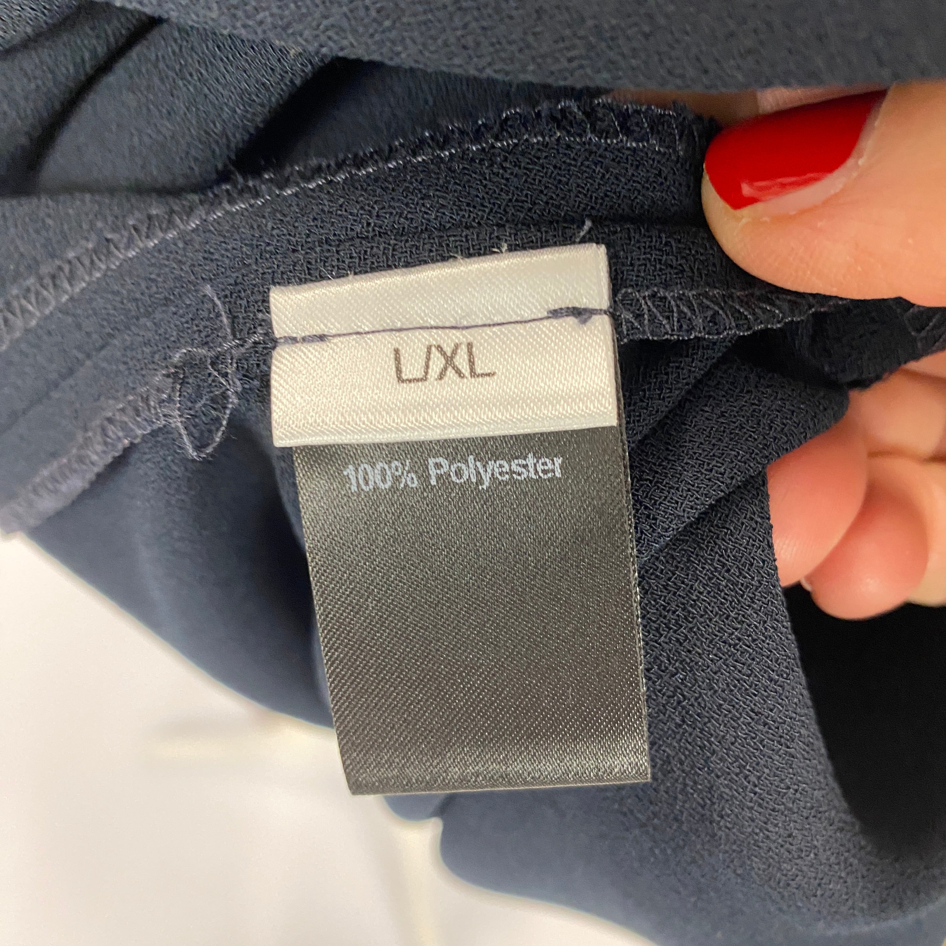 Louise Kennedy Navy Crepe Batwing Midi Dress L/XL