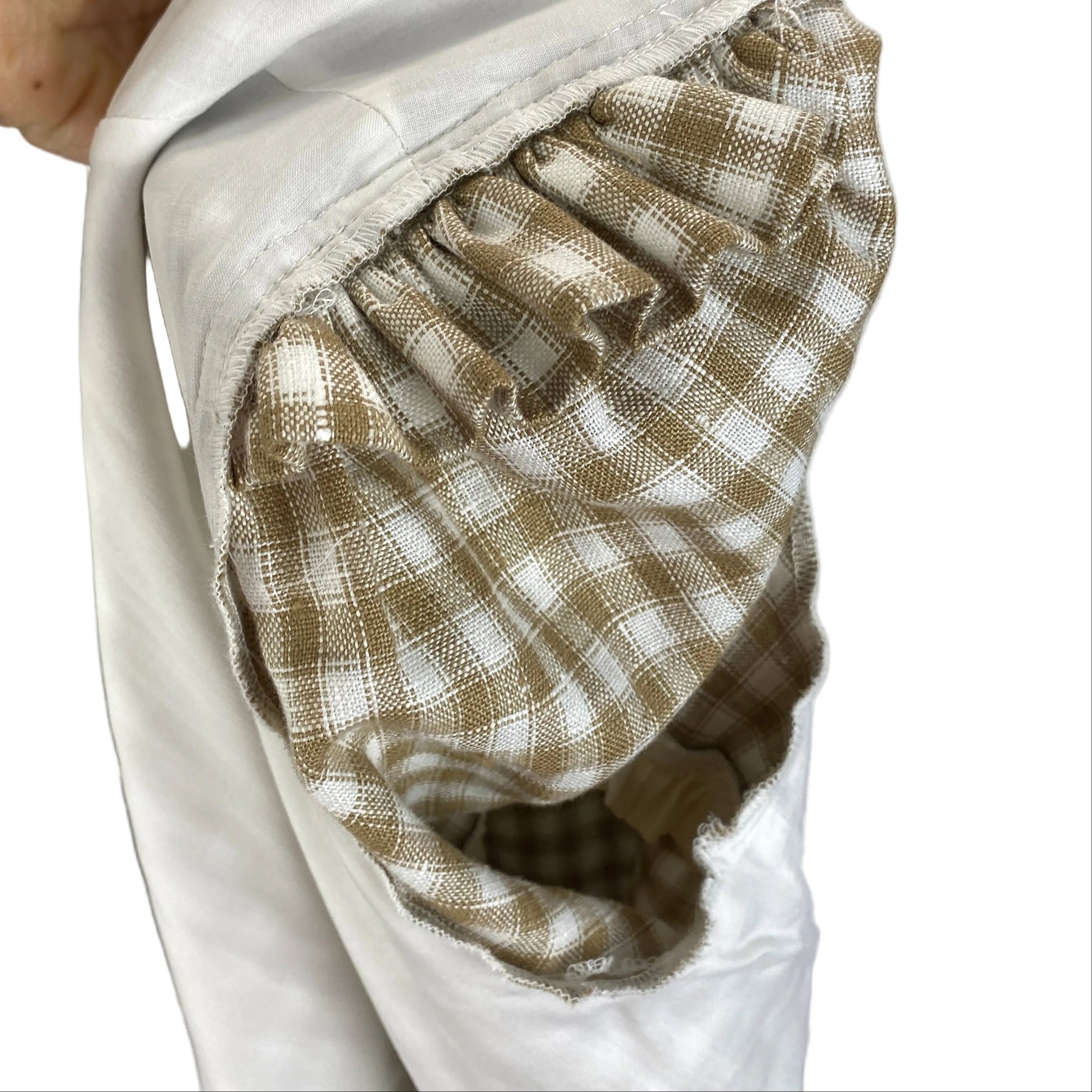 Reformation New Beige Gingham Frill Edge Top M