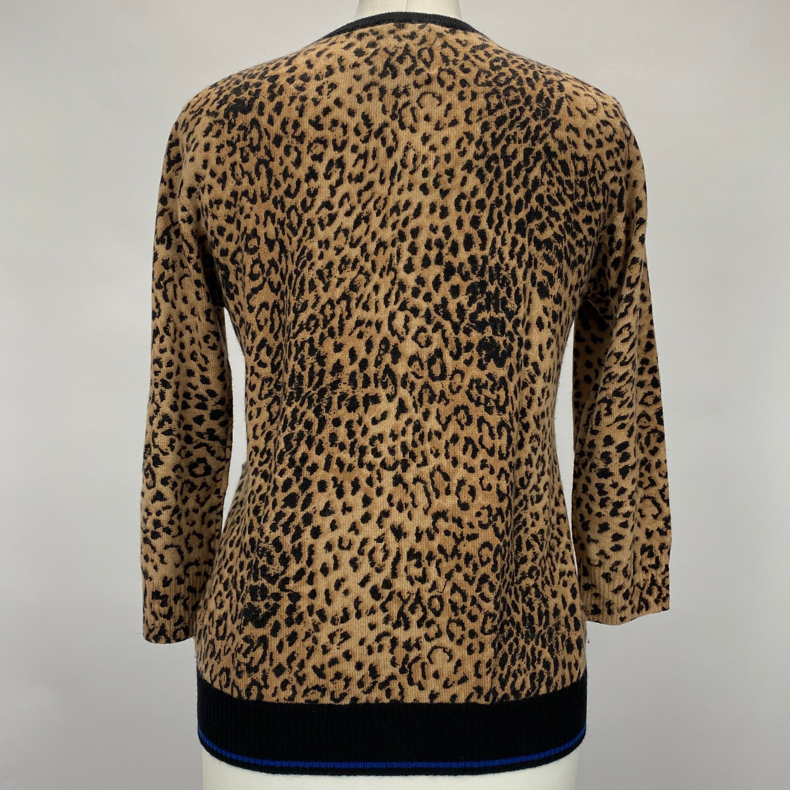Jumper 1234 Camel Leopardprint Cashmere Mix Cardigan S